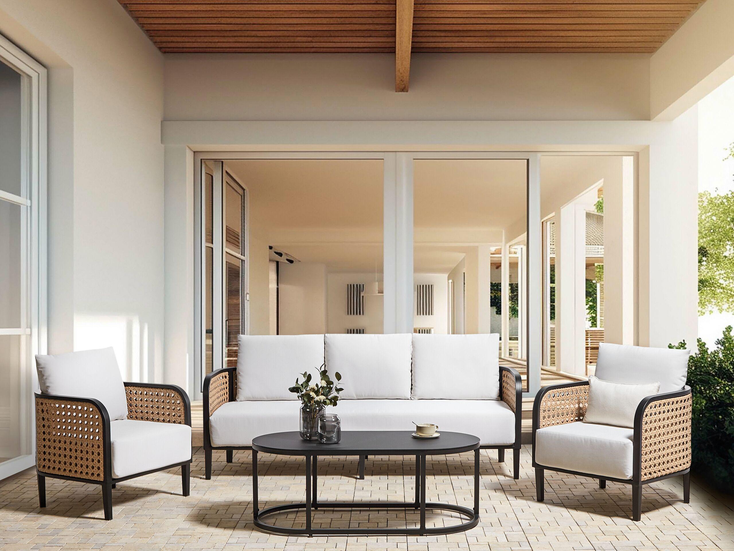 Beliani 3-Sitzer Sofa mit Sesseln aus Aluminium Boho MONTEFALCO