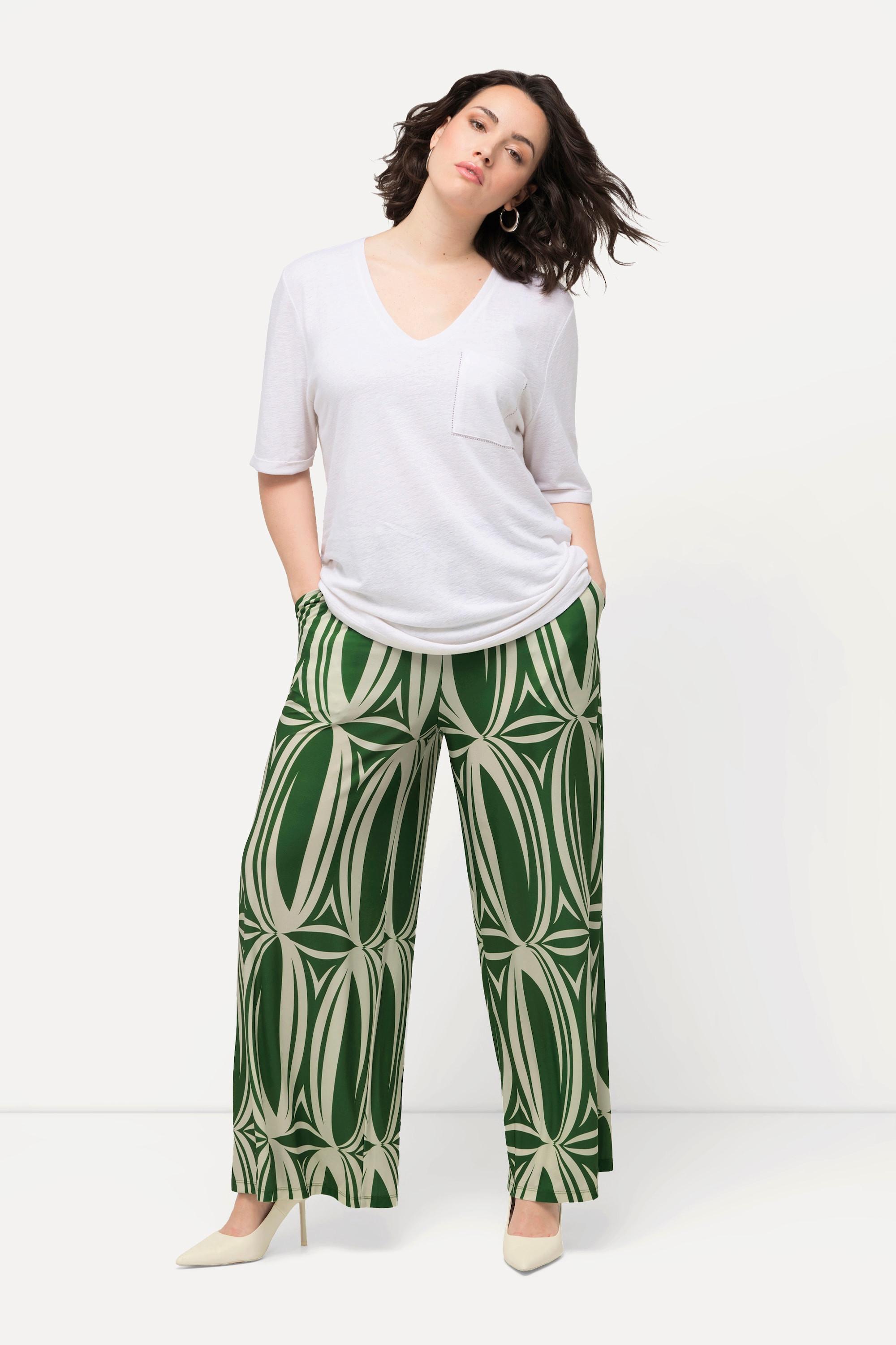Ulla Popken Jersey-Culotte Grafischer Druck Weites Bein