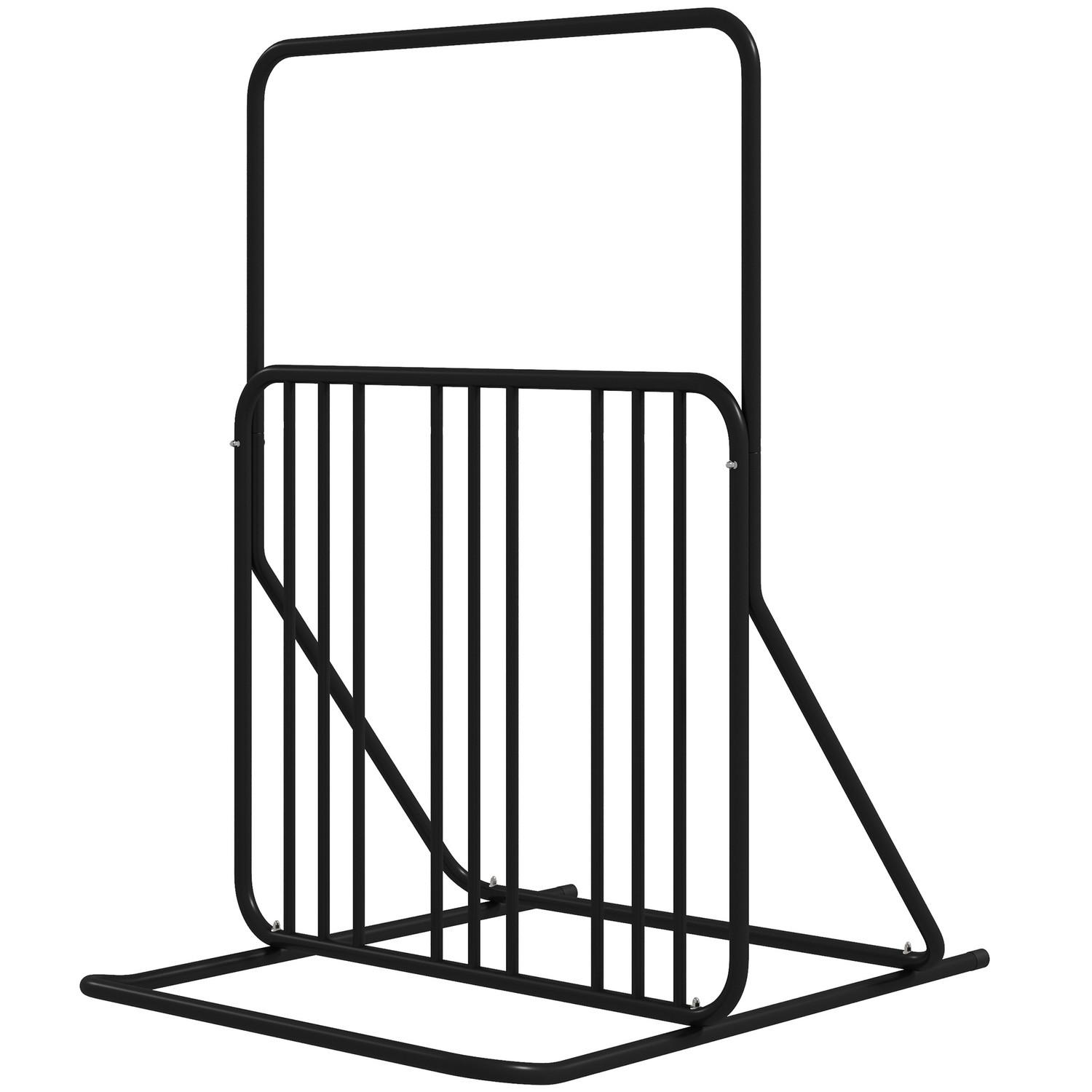 Northio Fahrradständer Radständer Mit Griff, Beidseitig Mehrfachständer, Wetterfest, Bis 4 Fahrräder, Stahl, Schwarz, 102X92X130Cm