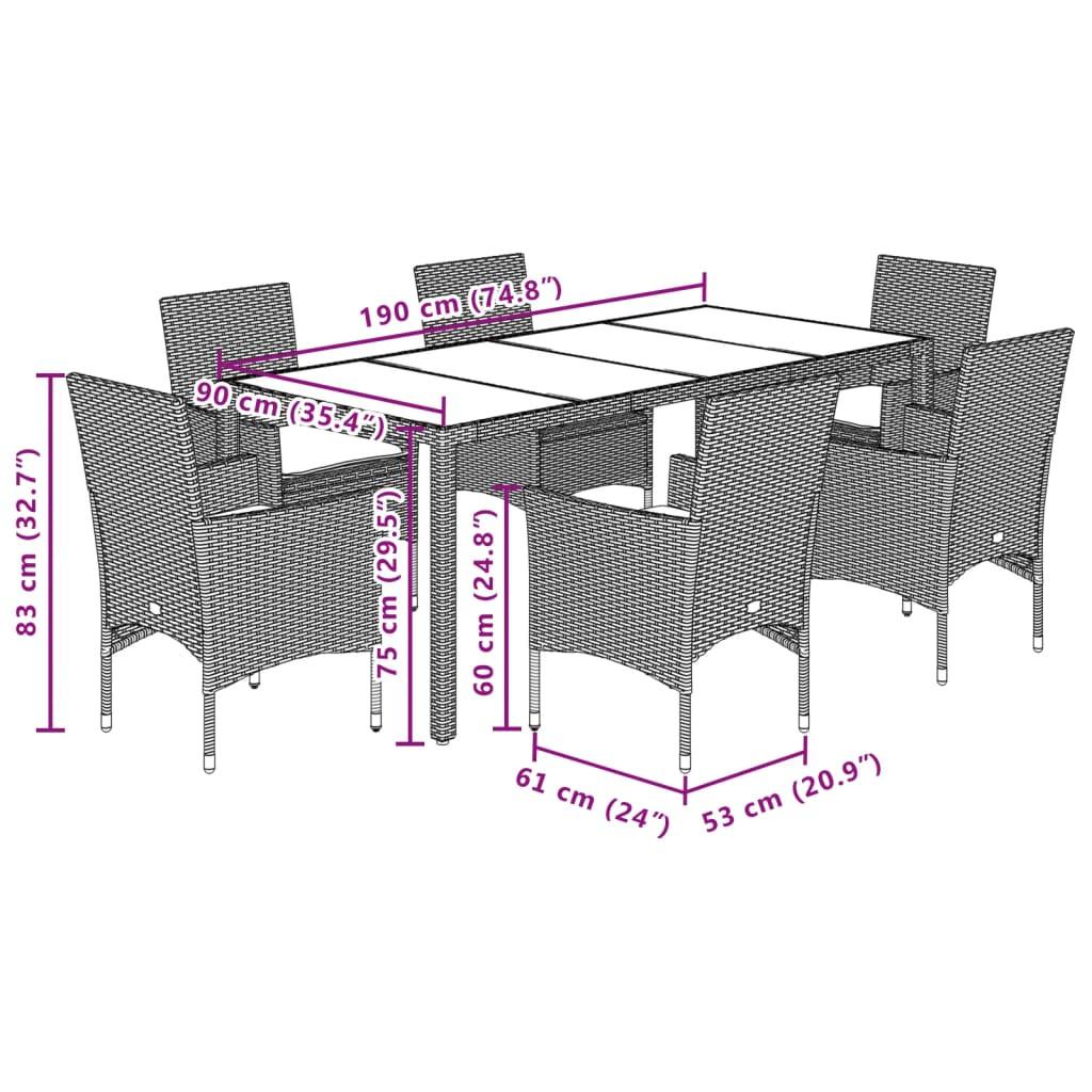 VidaXL Garten essgruppe poly-rattan