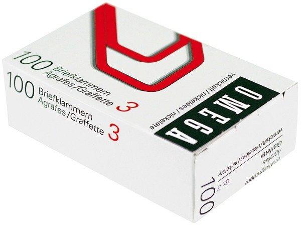 OMEGA OMEGA Büroklammern Gr.3 3/100 vernickelt, 28mm 100 Stück