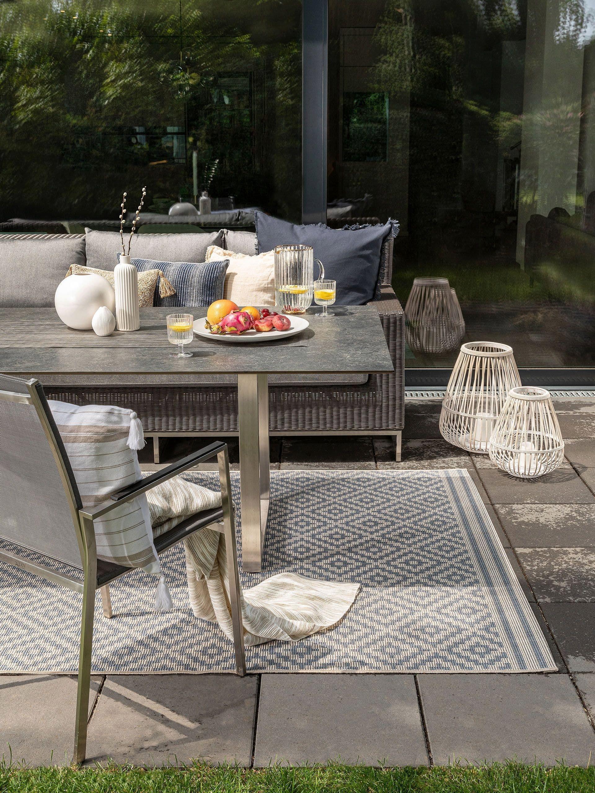 Benuta In- & Outdoor-Teppich Metro Blau