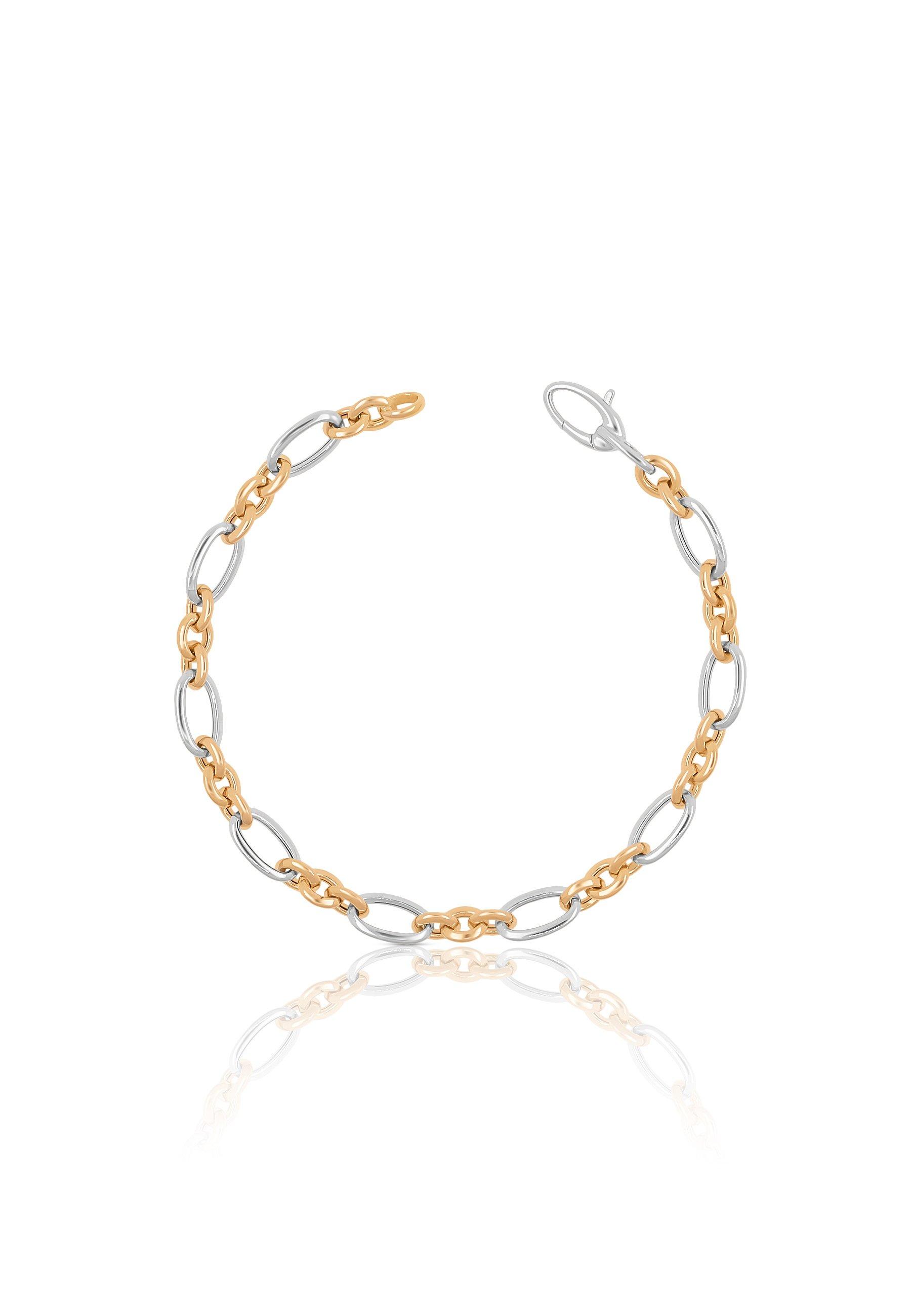 MUAU Schmuck Bracelet Fantasie Bicolor Weiss-/Rotgold 750, 6.5mm, 19cm