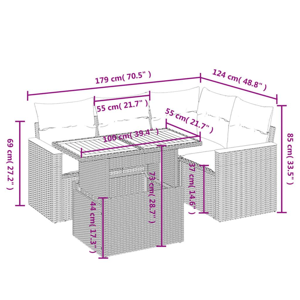 VidaXL Garten sofagarnitur poly-rattan