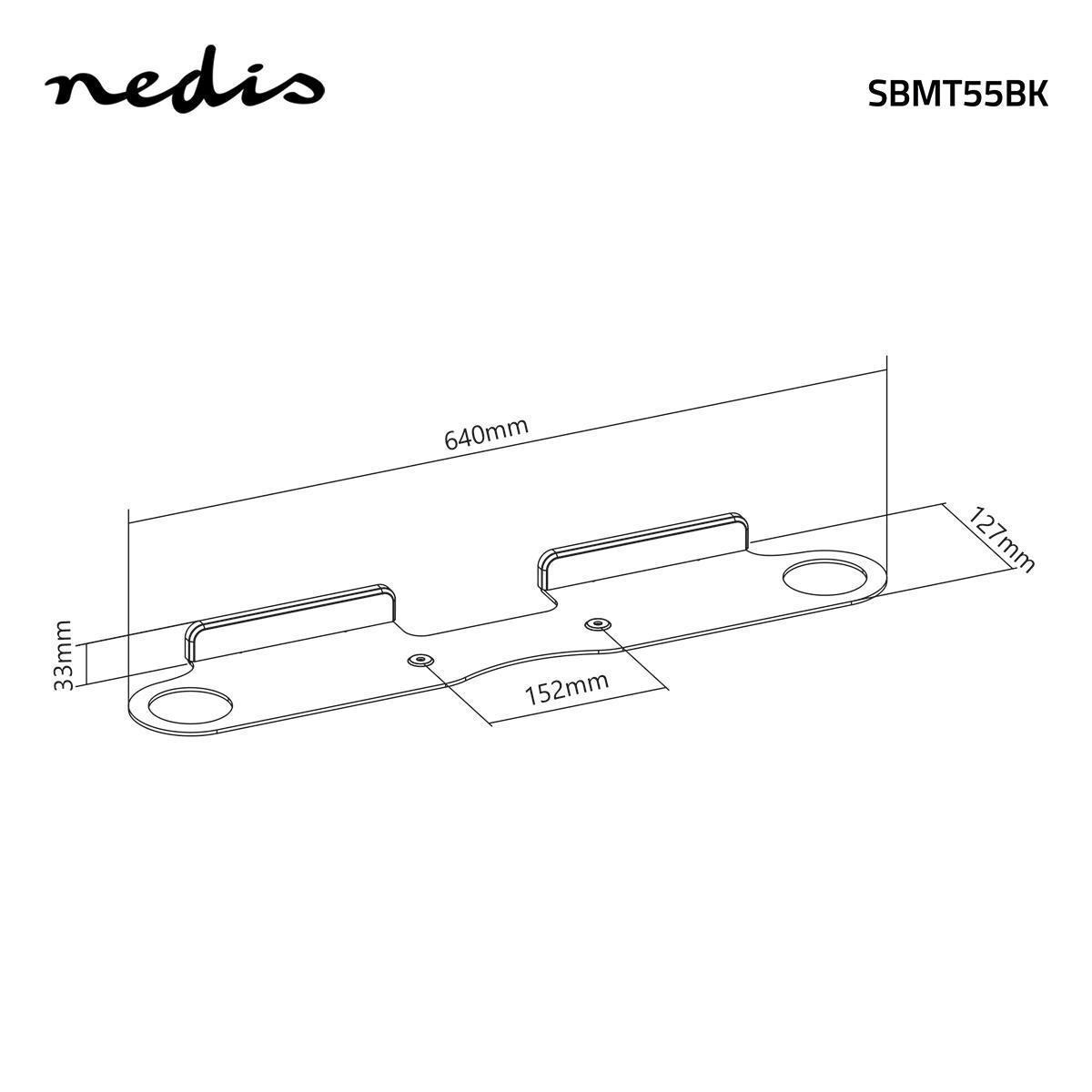 Nedis Soundbar-Halterung | Kompatibel mit: Sonos® Beam™ | Wand | 5kg | Feststehend | ABS / Stahl | Schwarz