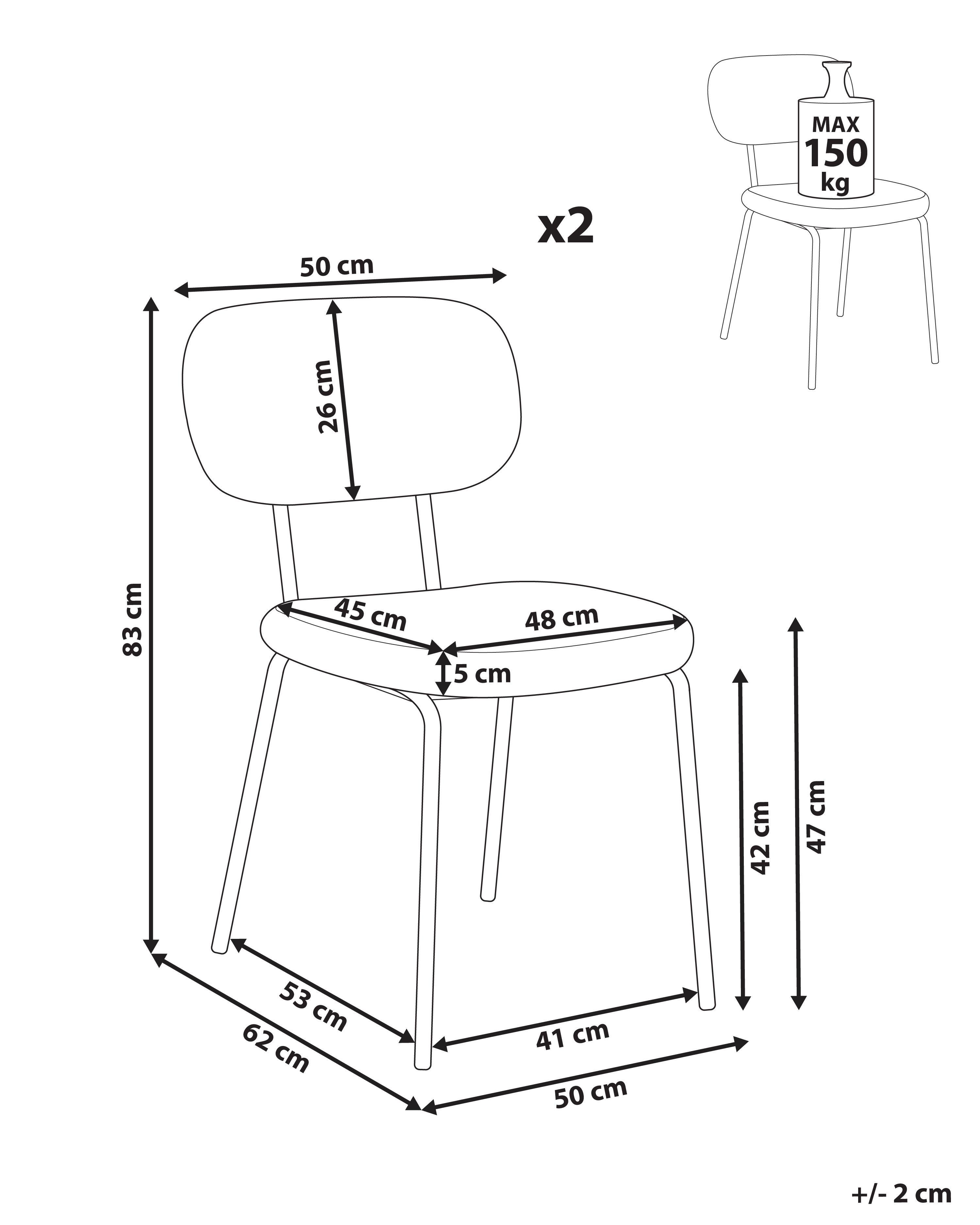 Beliani Set mit 2 Stühlen aus Bouclé Retro ADAIR