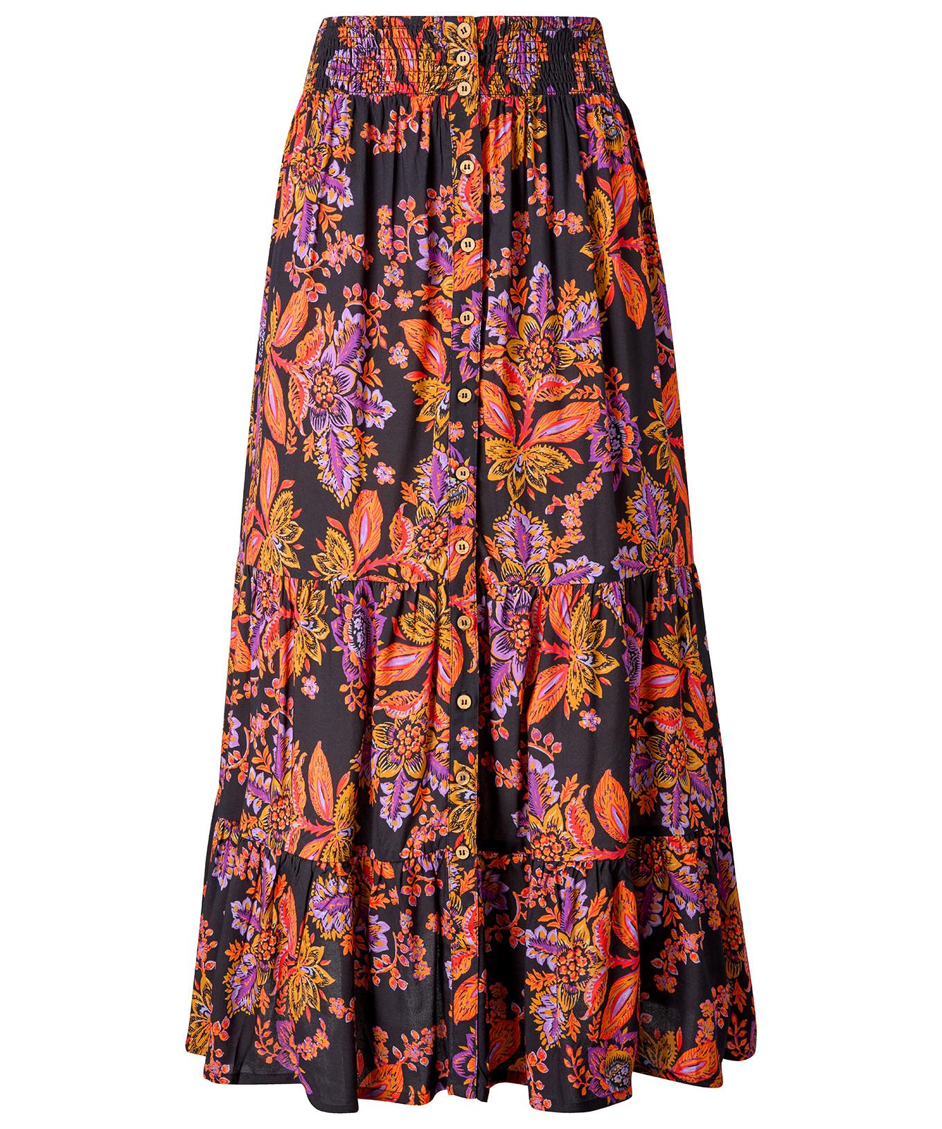 Joe Browns Auffälliger Blumenprint-Maxirock mit Knopfleiste