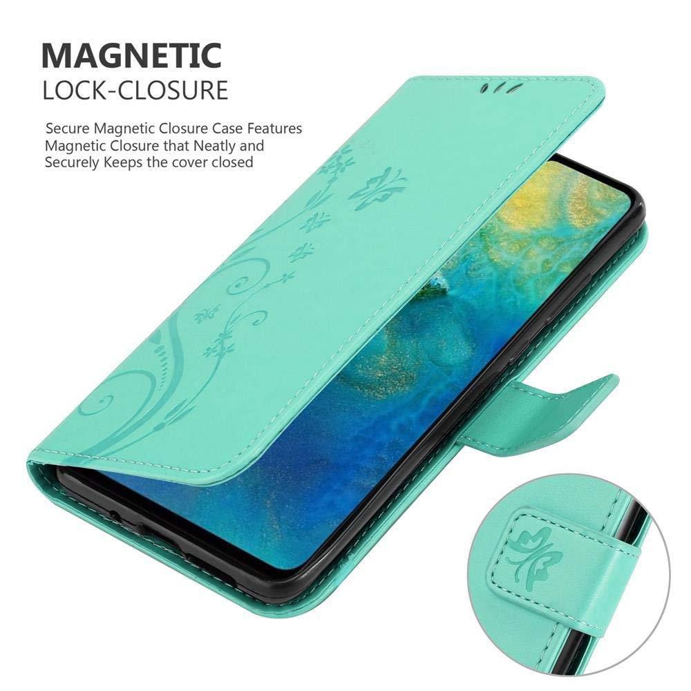 Cadorabo Hülle für Huawei MATE 20 Blumen Design Magnetverschluss