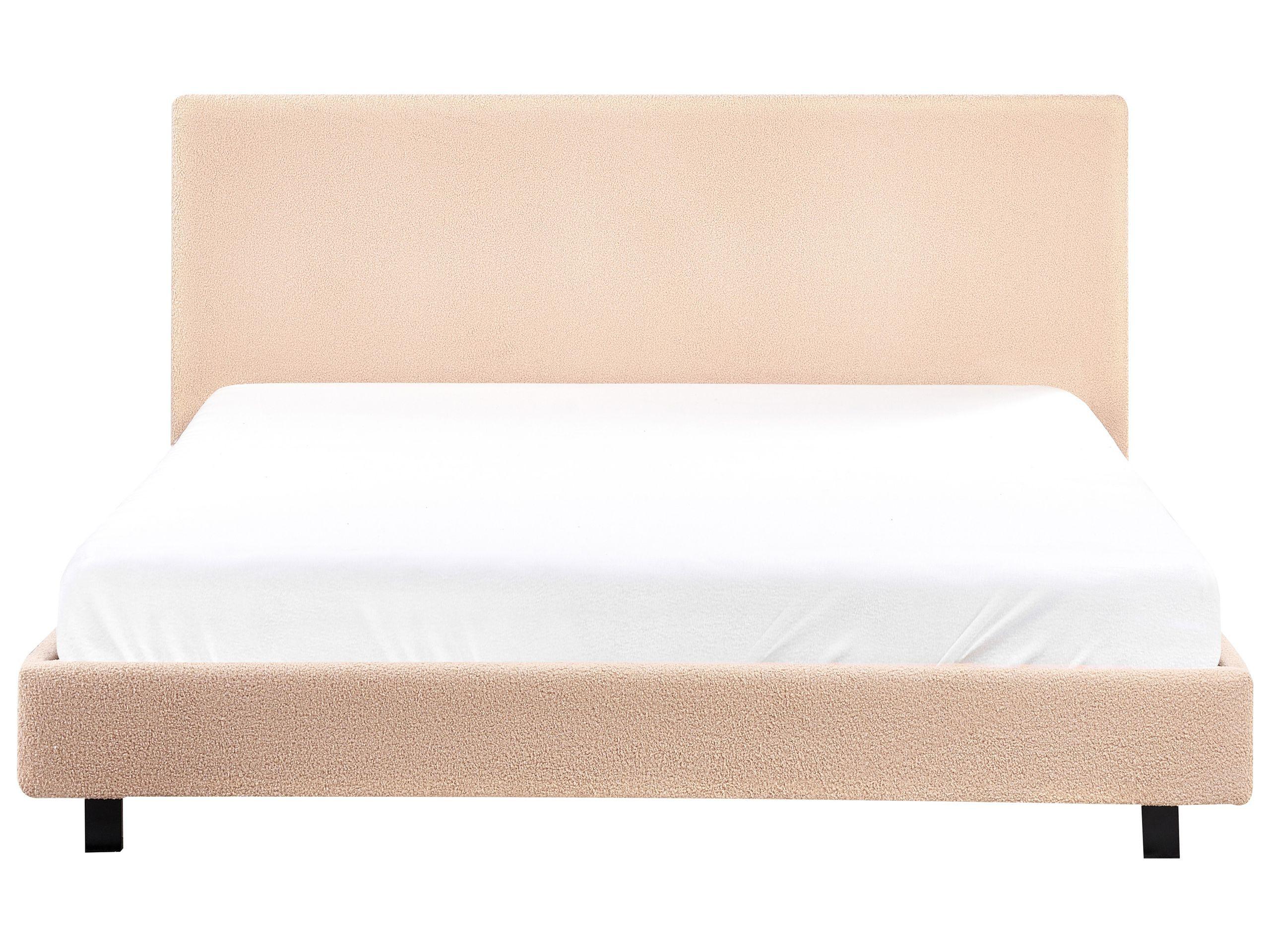 Beliani Bett mit Lattenrost aus Bouclé Landhausstil ALBI