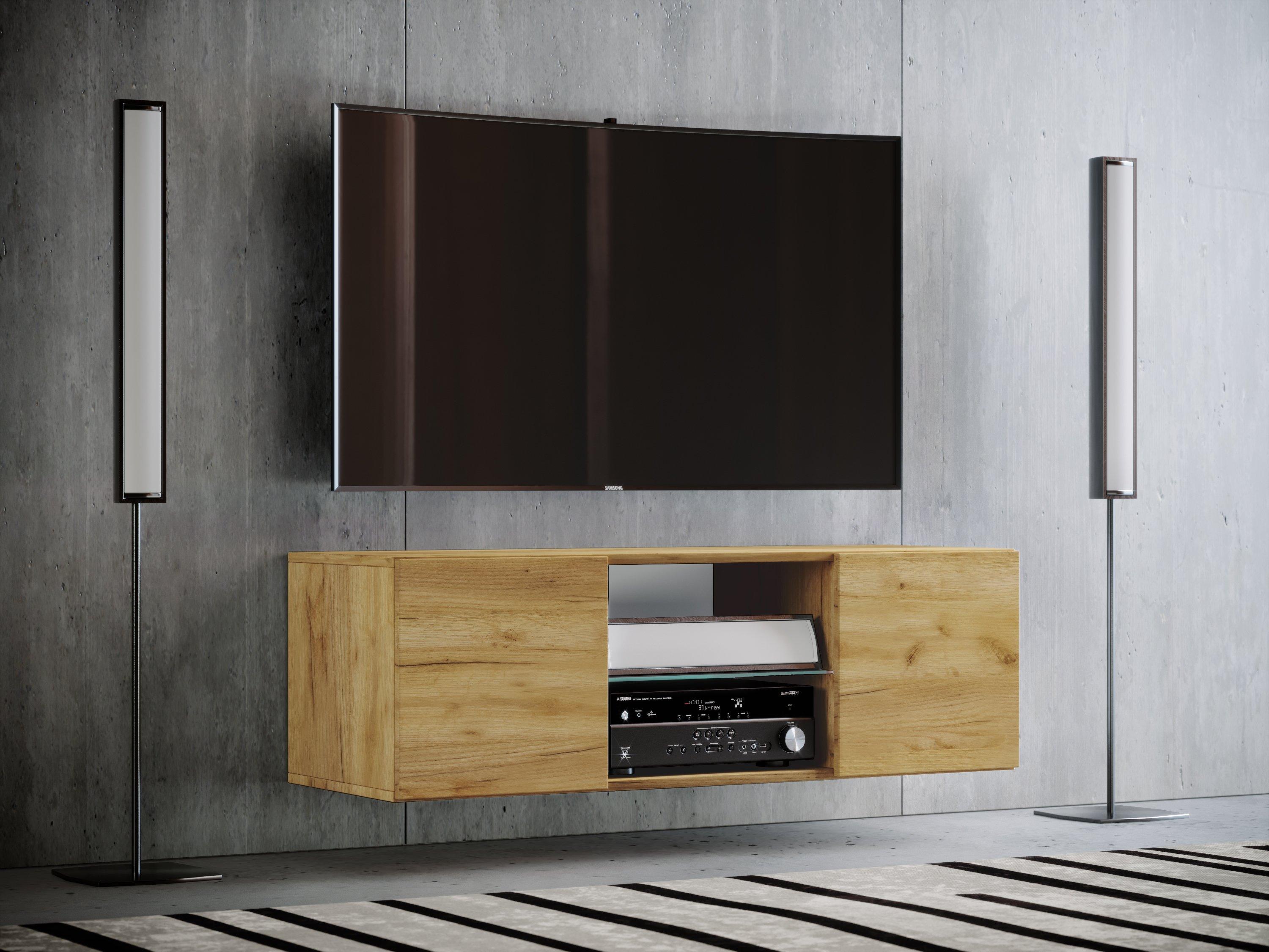 VCM TV Möbel | Wandboard | Lowboard hängend | Maße H. 40 x B. 95 oder 115 x T. 36 cm | Wandschrank - Jusa