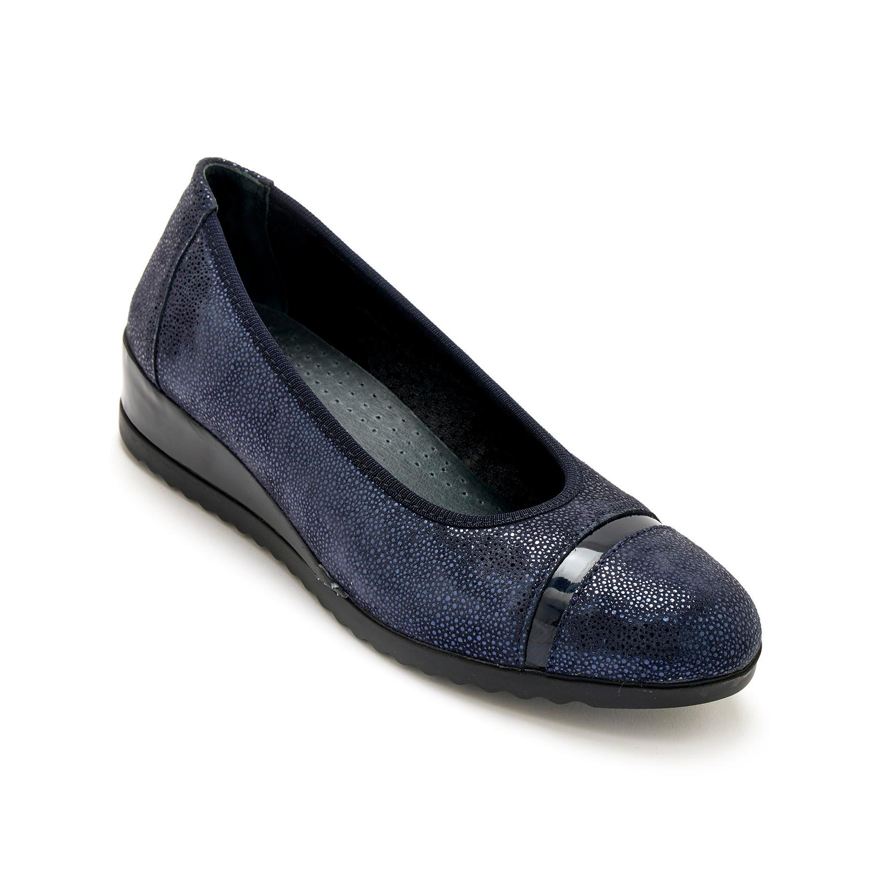 Pédiconfort damen-ballerinas aus leder mit luftsohle