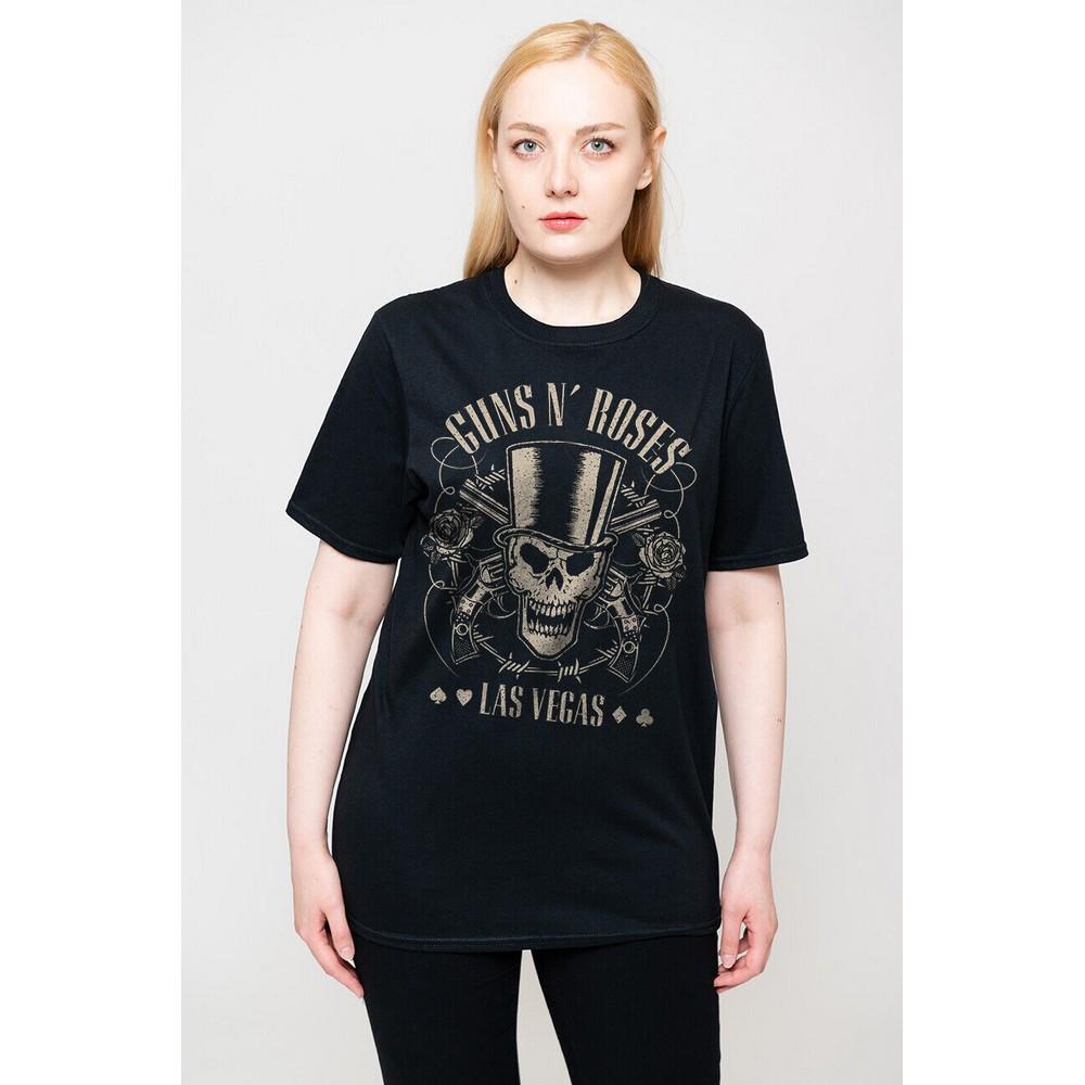 Guns N Roses Top Hat Skull & Pistols Las Vegas T-Shirt