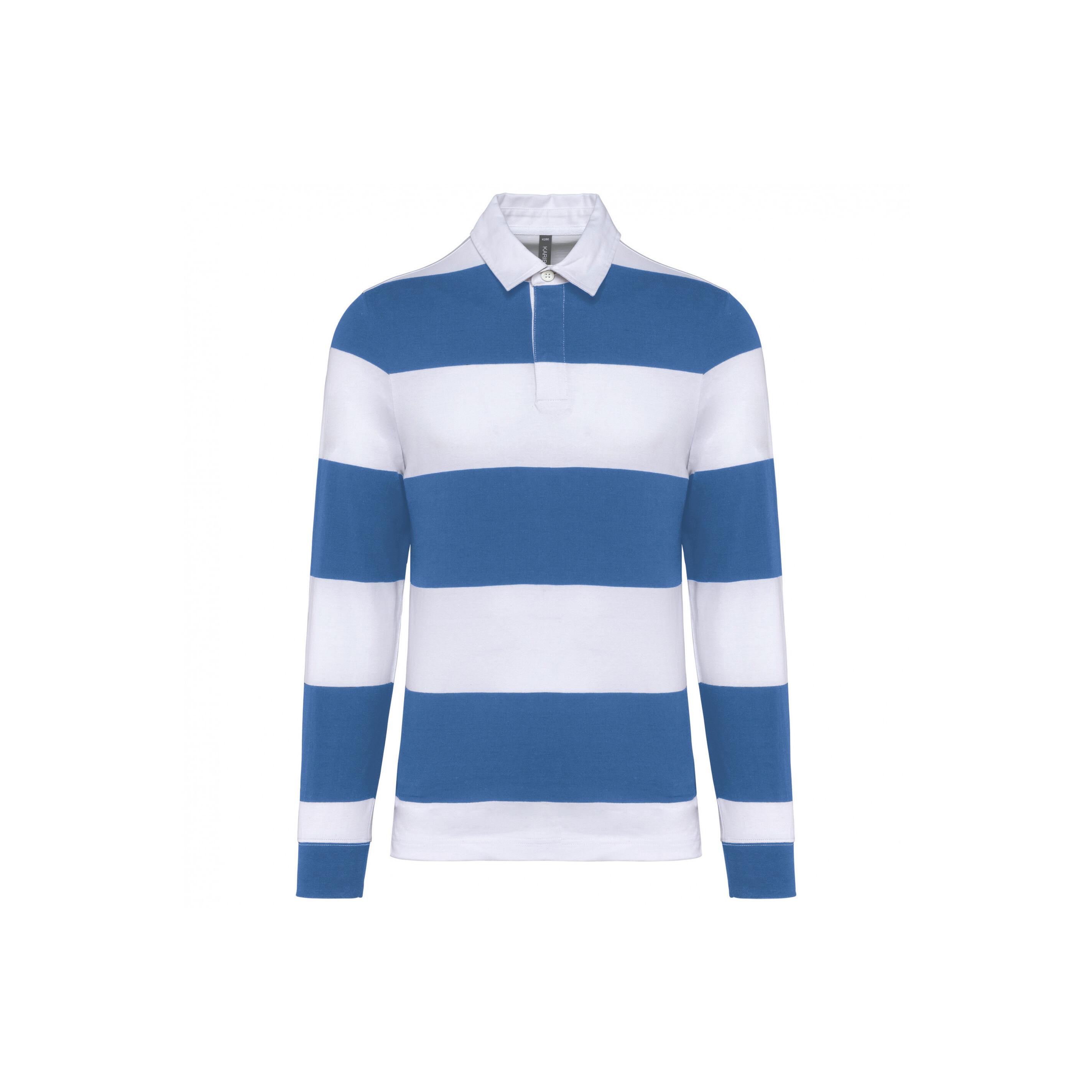 Kariban Gestreiftes Langarm Poloshirt