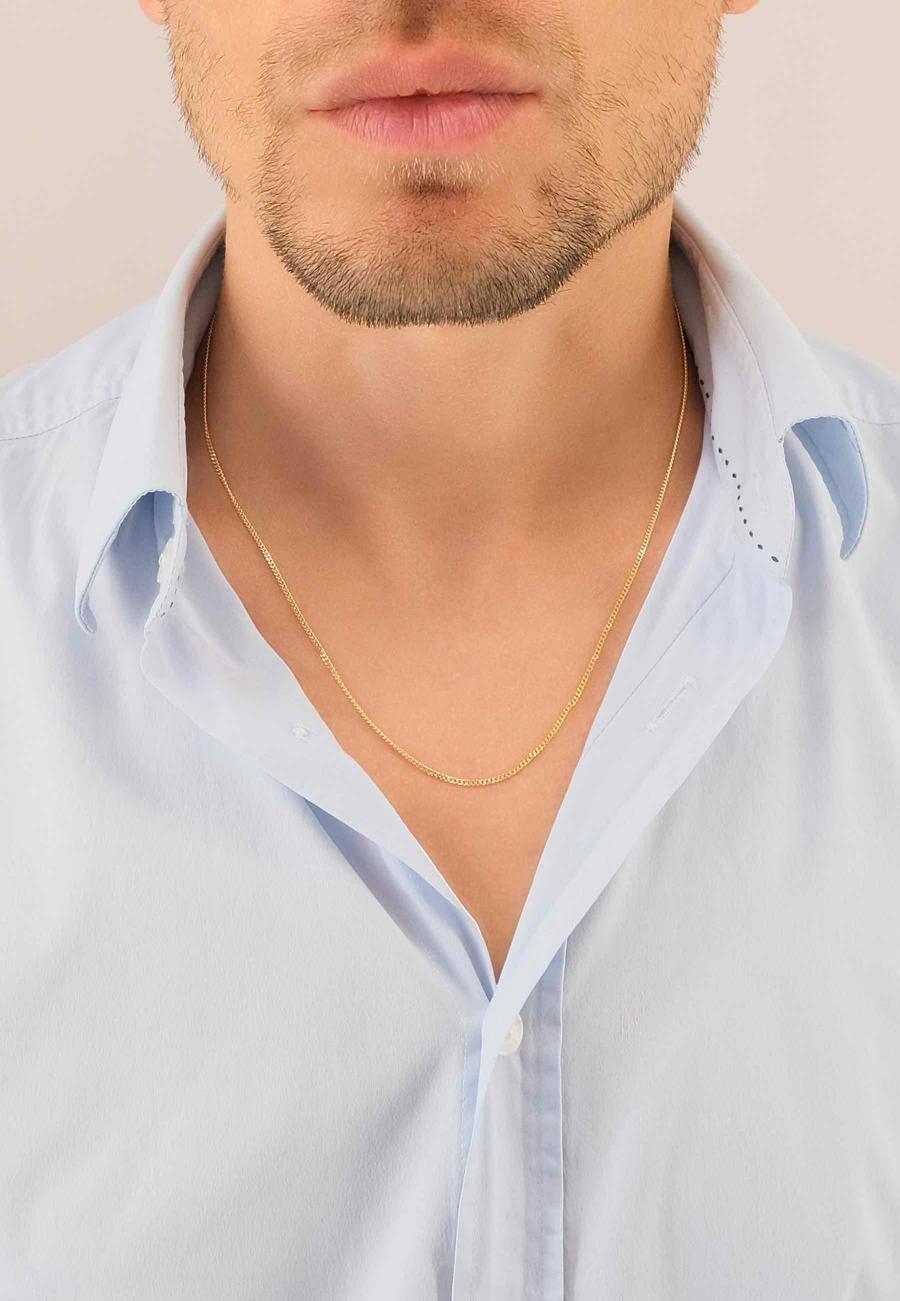 MUAU Schmuck Collier Panzer Gelbgold 750, 1.6mm, 55cm