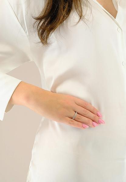 MUAU Schmuck Memoire Ring Weissgold 750 Zirkonia