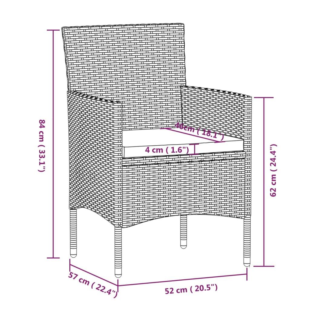VidaXL Garten essgruppe poly-rattan
