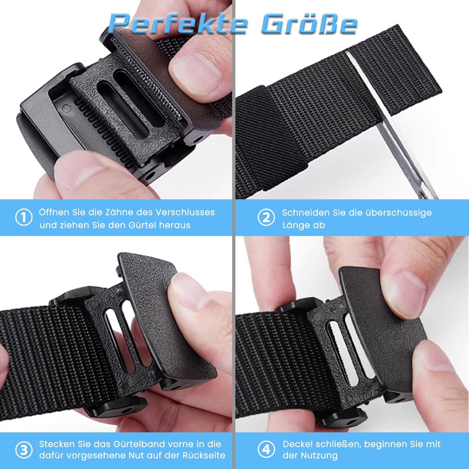 Only-bags.store 5-teiliger Arbeitsgürtel, Unisex-Gürtel, verstellbarer Nylongürtel aus Segeltuch, ohne Metallschnalle