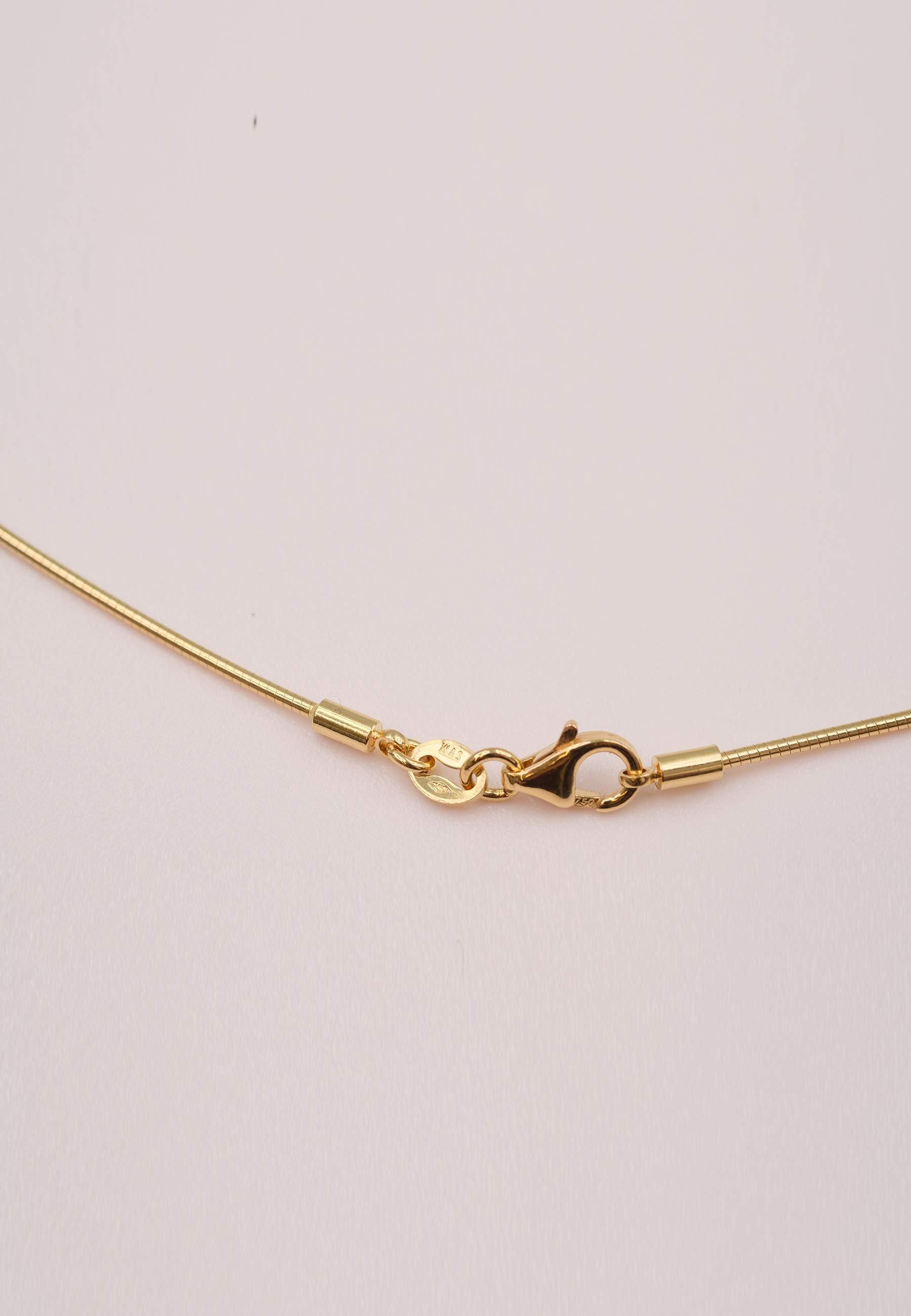 MUAU Schmuck Collier Omega Glied Gelbgold 750, 1mm, 45cm