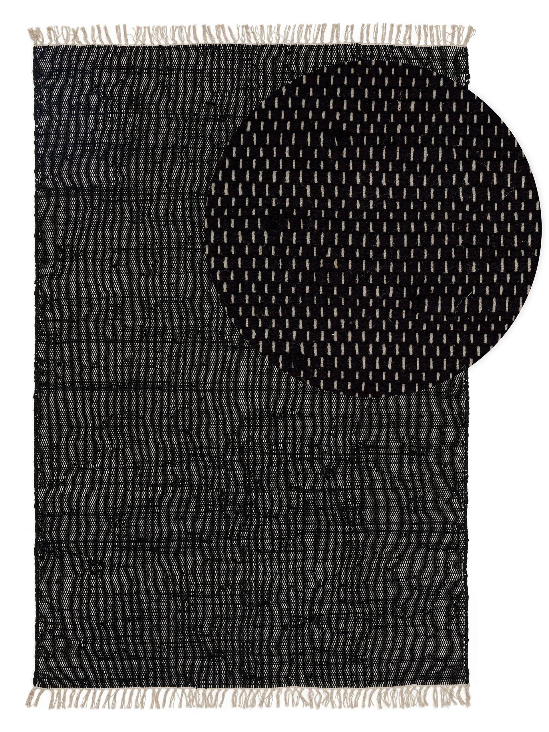 Benuta Teppich aus recyceltem Material Tom Schwarz