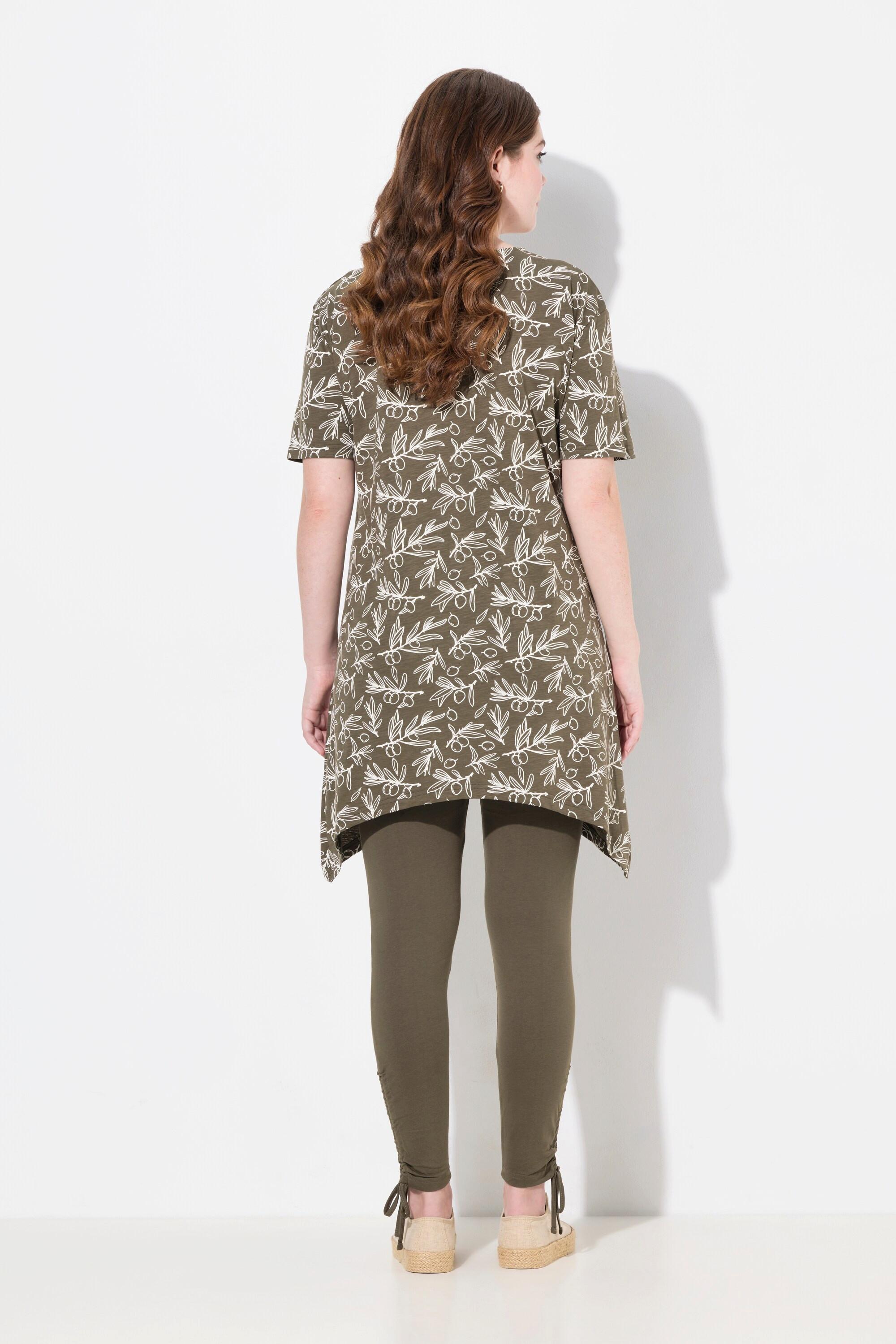 Ulla Popken A-Linie V-Ausschnitt Halbarm Longshirt