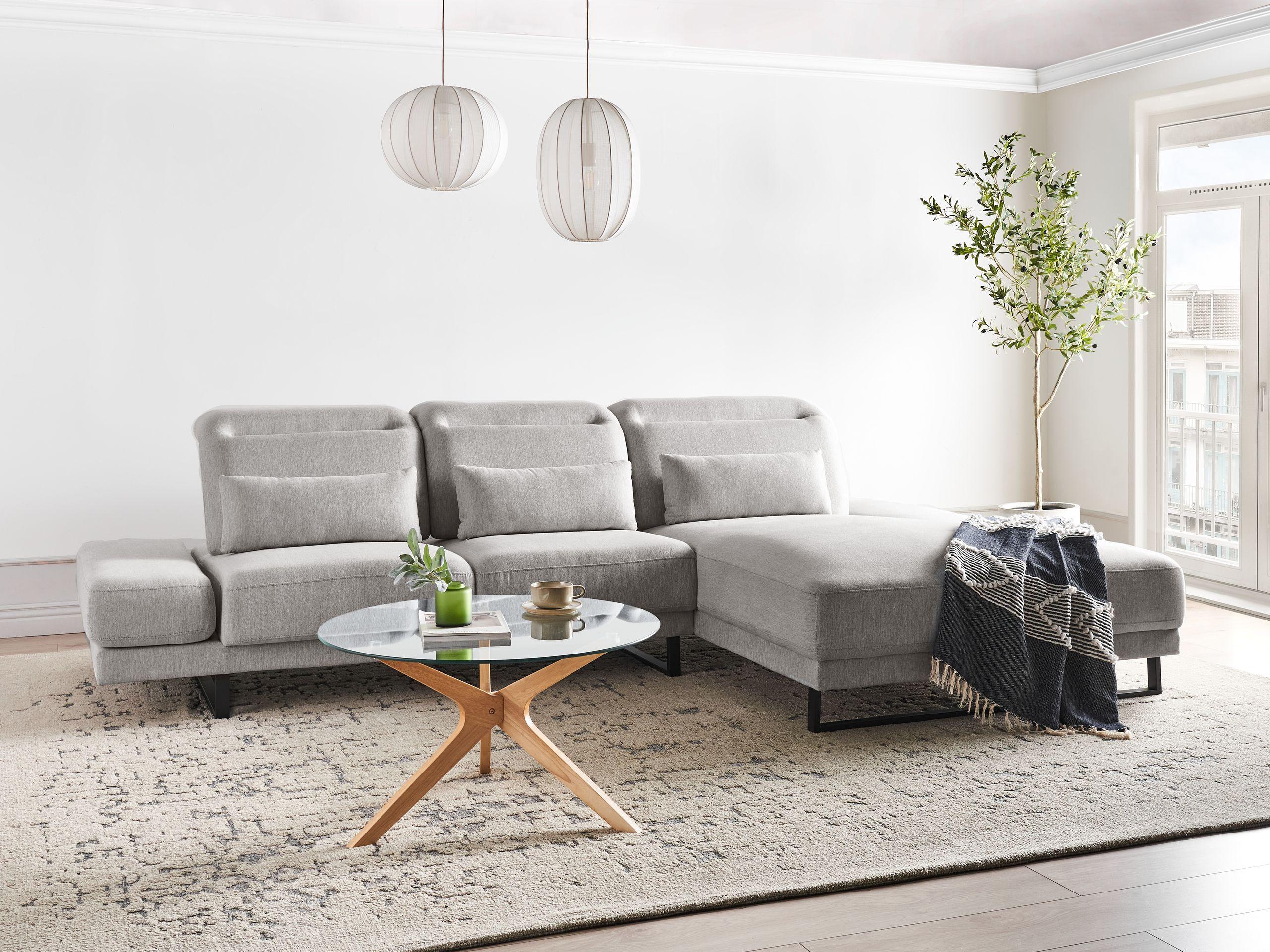 Beliani Linksseitiges Ecksofa aus Polyester Modern IKAST