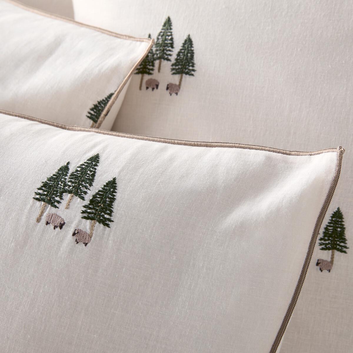 La Redoute Intérieurs Bettdeckenbezug Anton aus Baumwolle/gewaschenem Leinen mit Stickerei