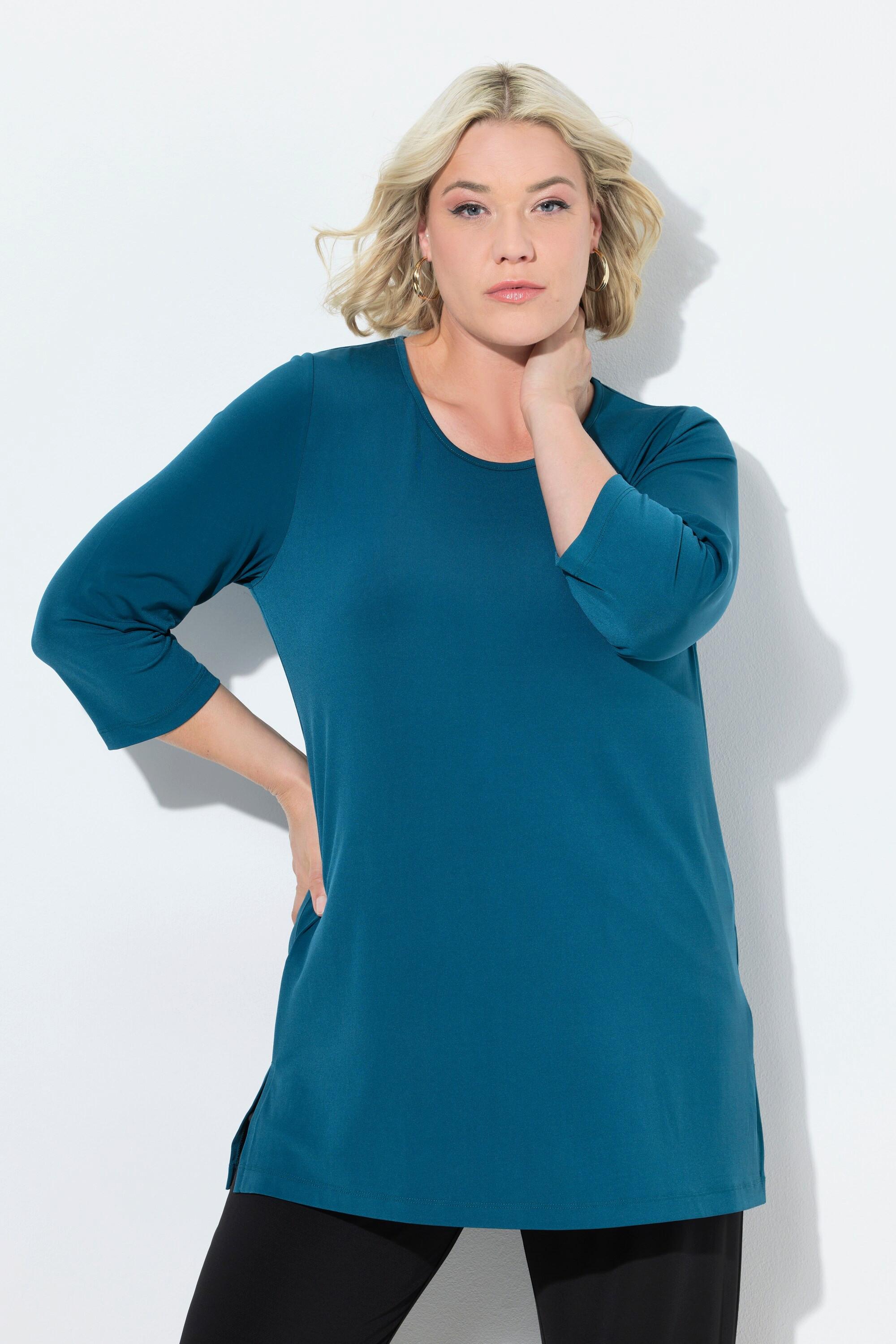 Ulla Popken Longshirt Ringmuster Rundhals 3/4-Arm