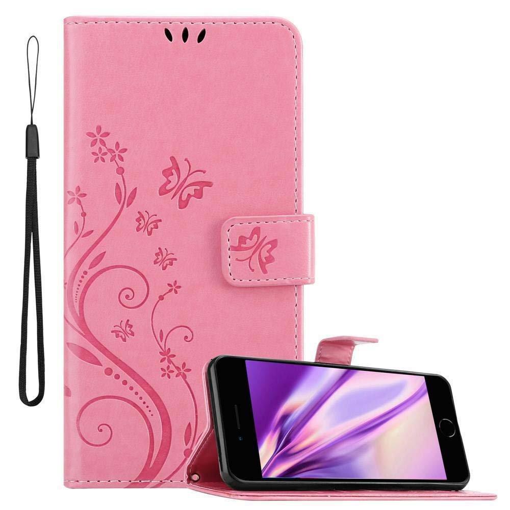 Cadorabo Hülle für Apple iPhone 7 PLUS 7S PLUS 8 PLUS Blumen Design Magnetverschluss