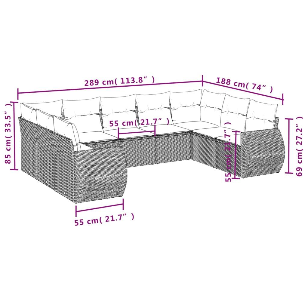VidaXL Garten sofagarnitur poly-rattan