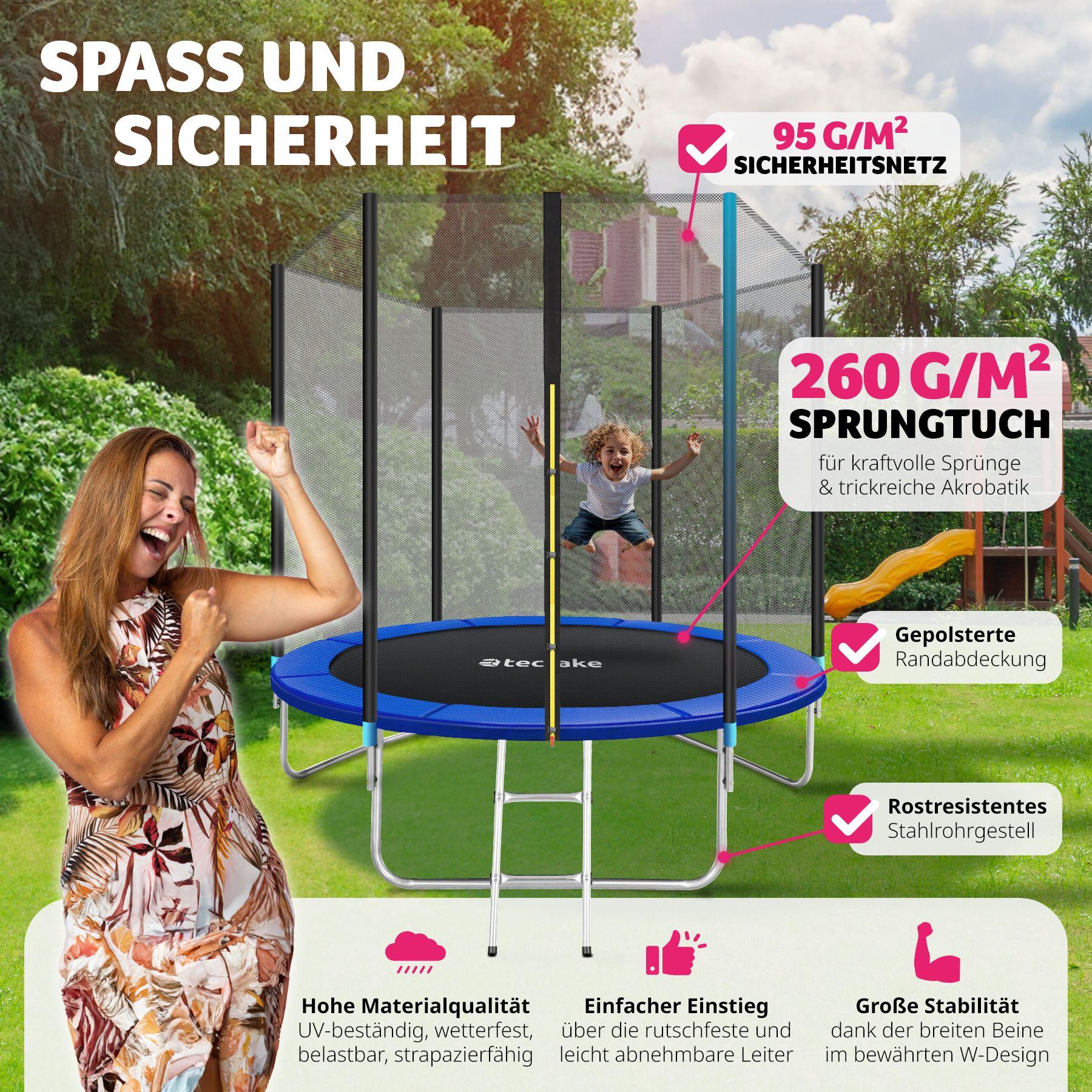 Tectake Trampolin Garfunky mit Sicherheitsnetz