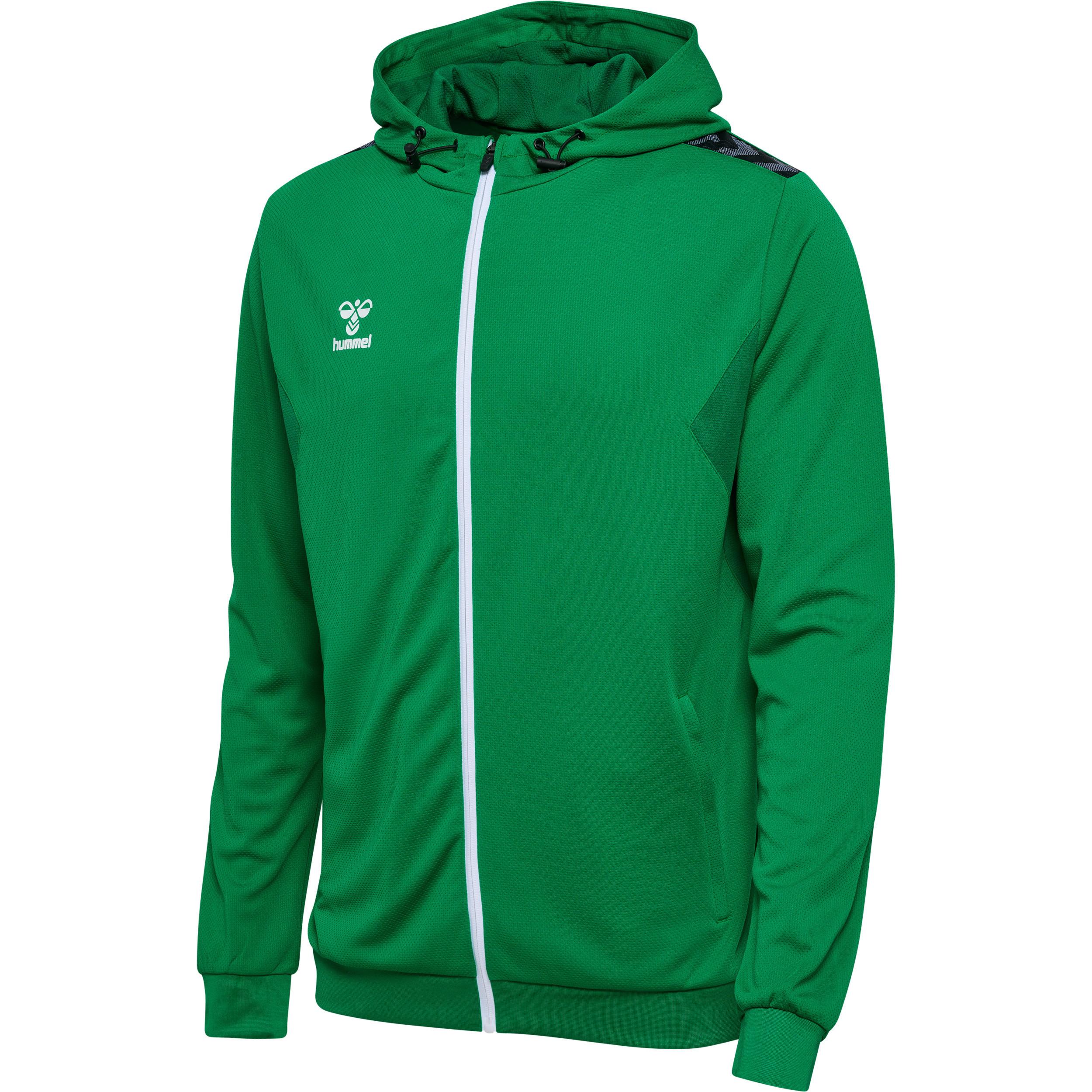 Hummel sweatjacke mit kapuze und reißverschluss aus polyester authentic