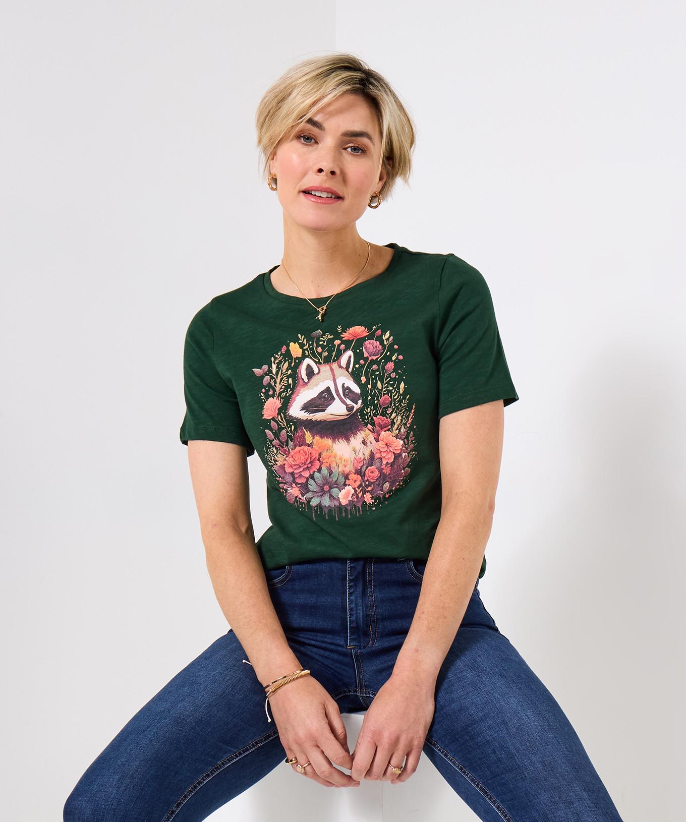 Joe Browns Waldfuchs-T-Shirt mit Rundhals und kurzen Ärmeln