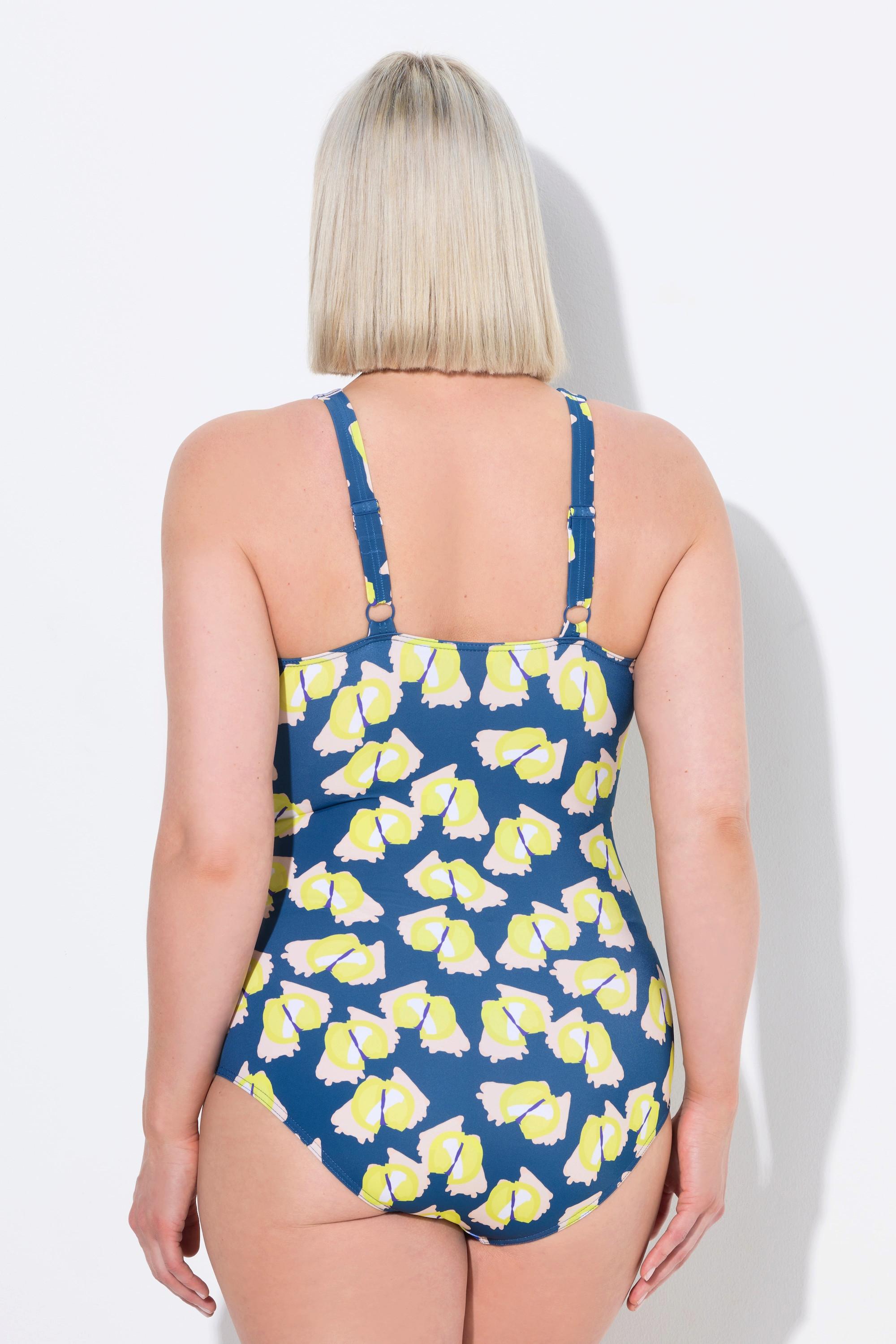 Ulla Popken Badeanzug, Softcups, Träger verstellbar, recycelt