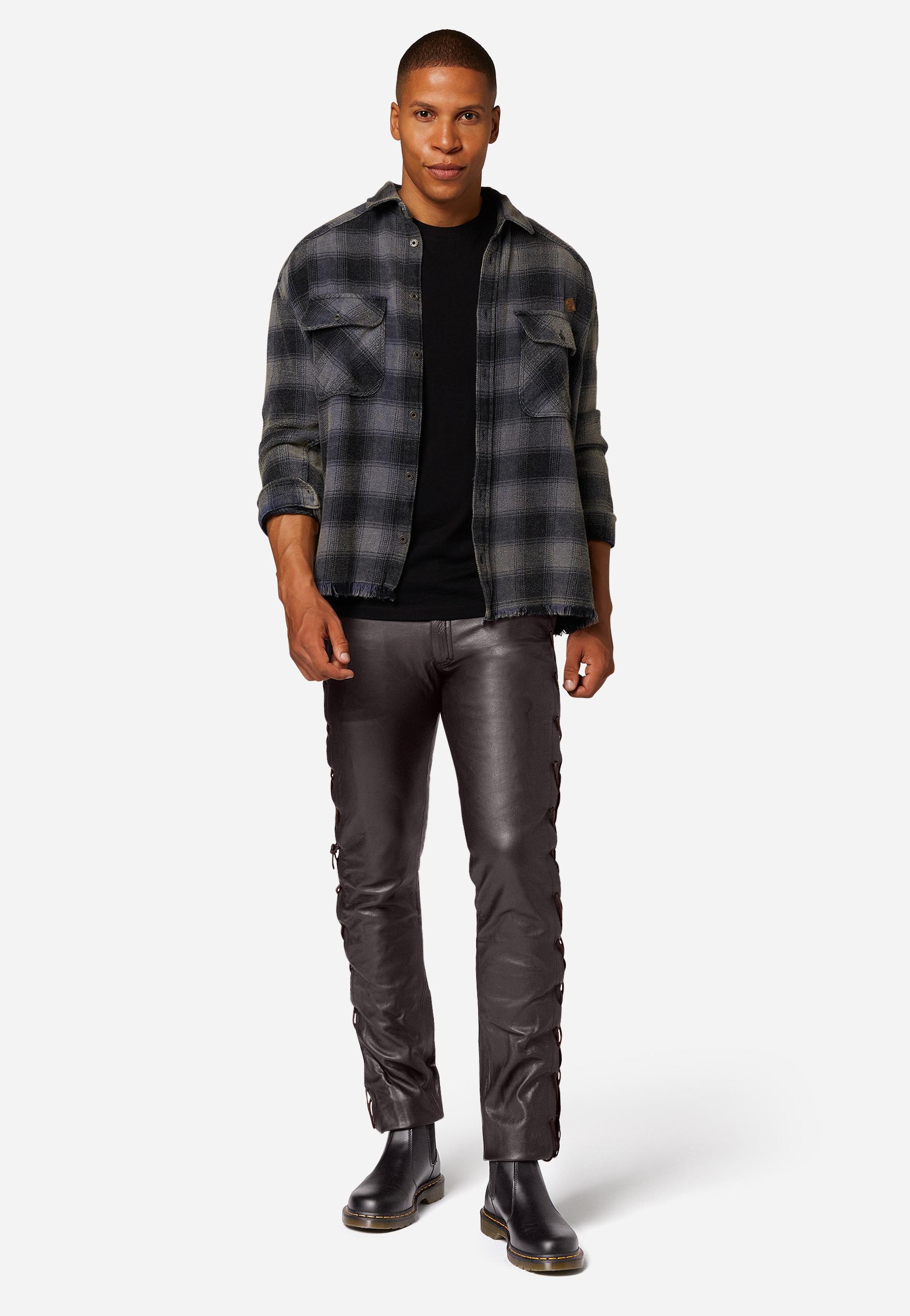 RICANO Cow Waxy Lederhose mit Schnürungen