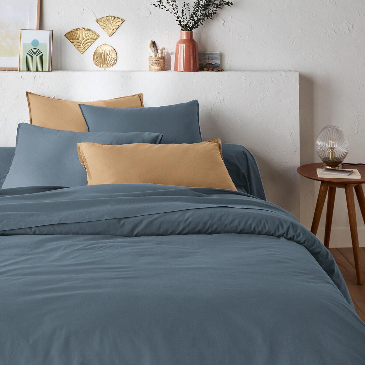 La Redoute Intérieurs Unifarbener Duvetbezug aus gewaschener Baumwolle Scenario