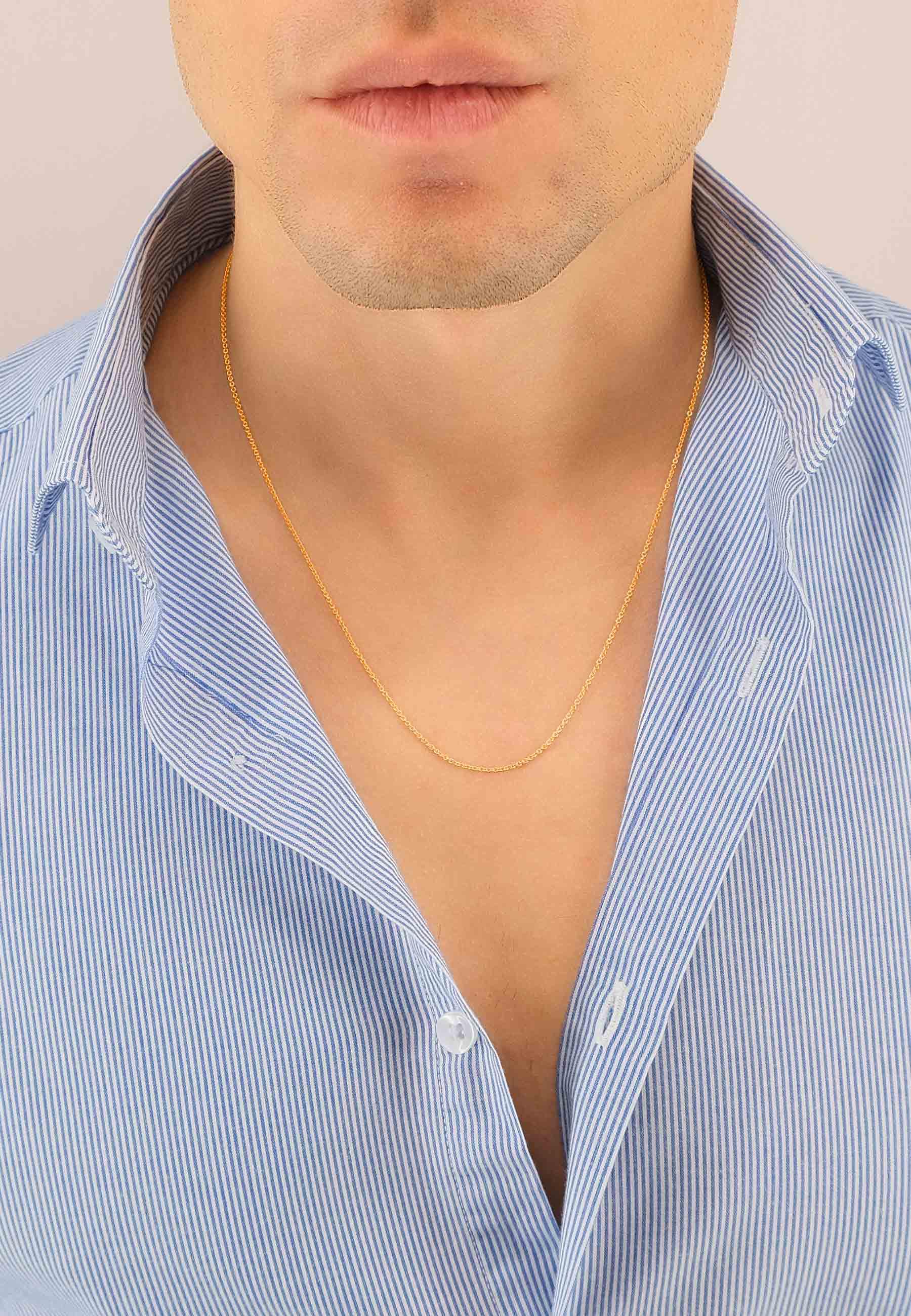 MUAU Schmuck Collier Rundanker Rotgold 750, 1.3mm, 50cm