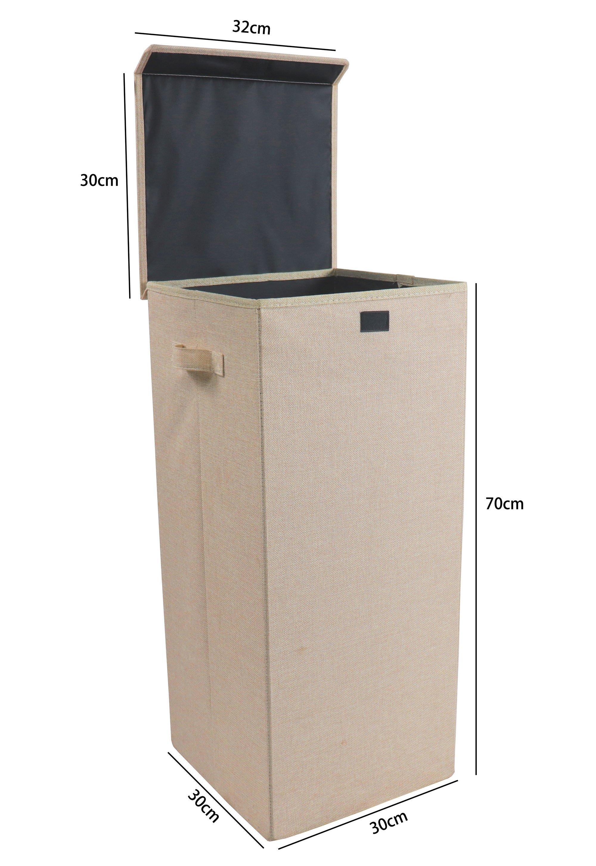 VCM Wäschekorb Stoff Wäschebox Wäschetruhe Wäschesammler Stoffbox Deckel Dreso L