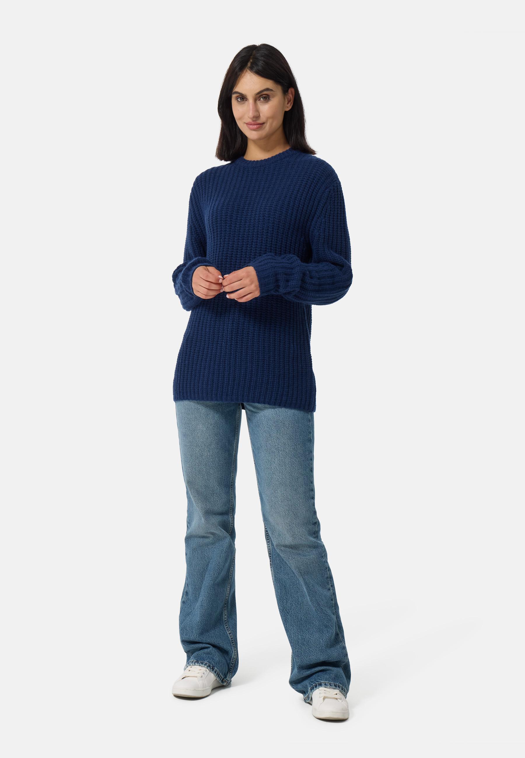 CASH-MERE.CH Grobgestrickter Wolle Kaschmir Rundhals Pullover