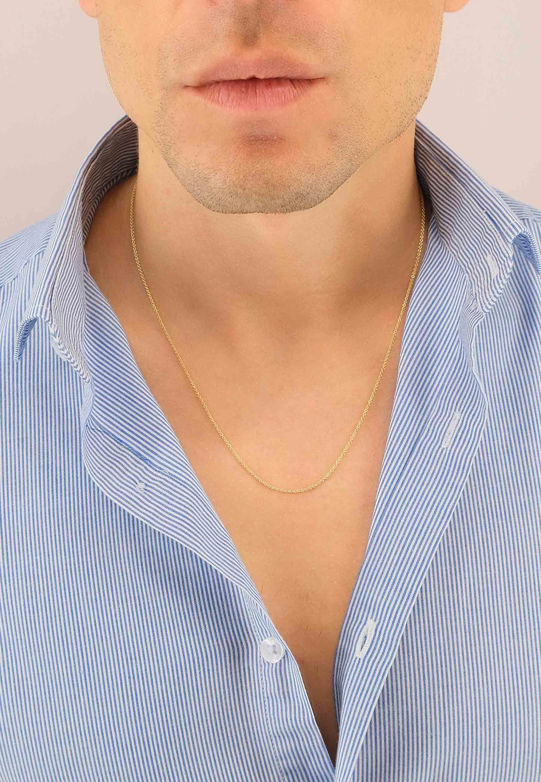 MUAU Schmuck Collier Rundanker Gelbgold 375, 1.3mm, 55cm