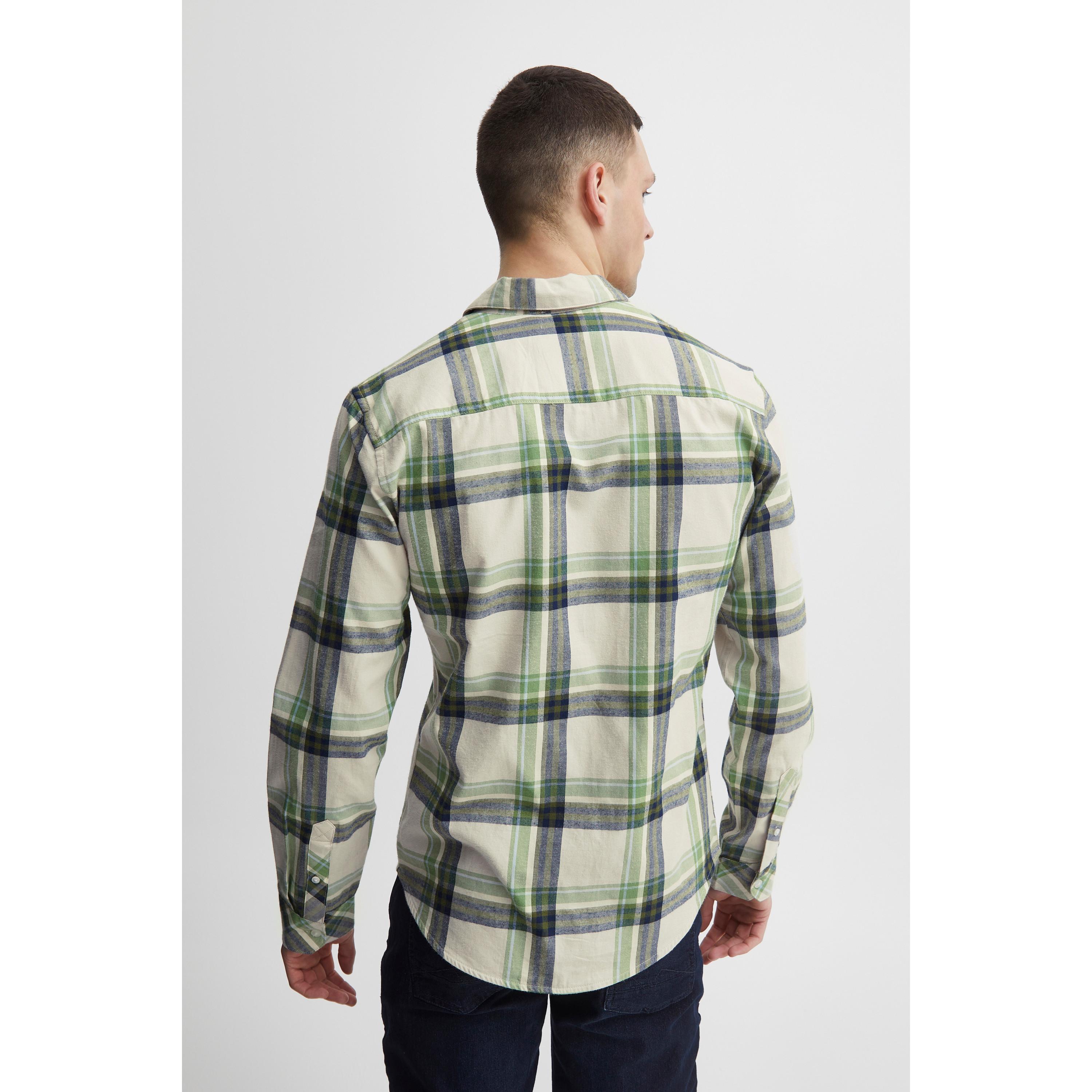 Blend Langärmeliges Kariertes Slim Fit Hemd mit Tasche