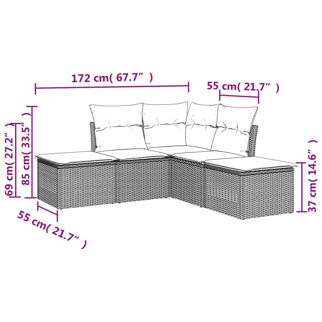 VidaXL Garten sofagarnitur poly-rattan
