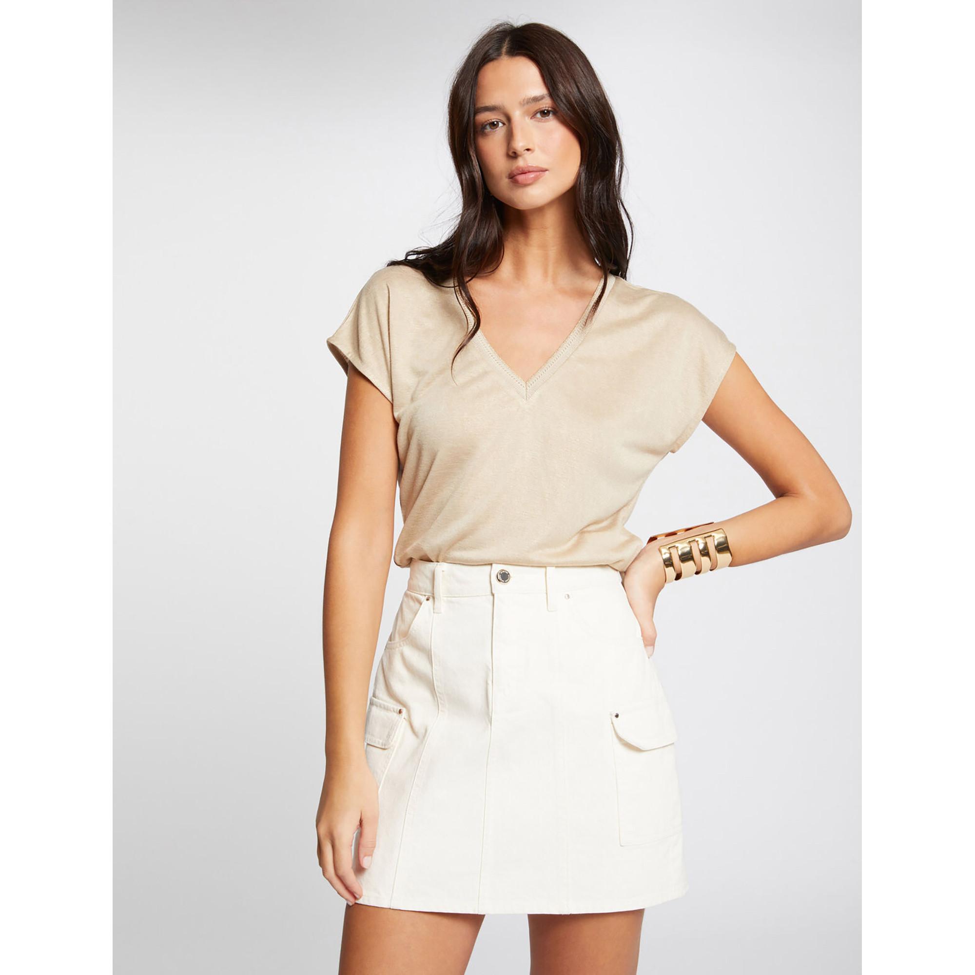 MORGAN V-Ausschnitt Kurzarm T-Shirt