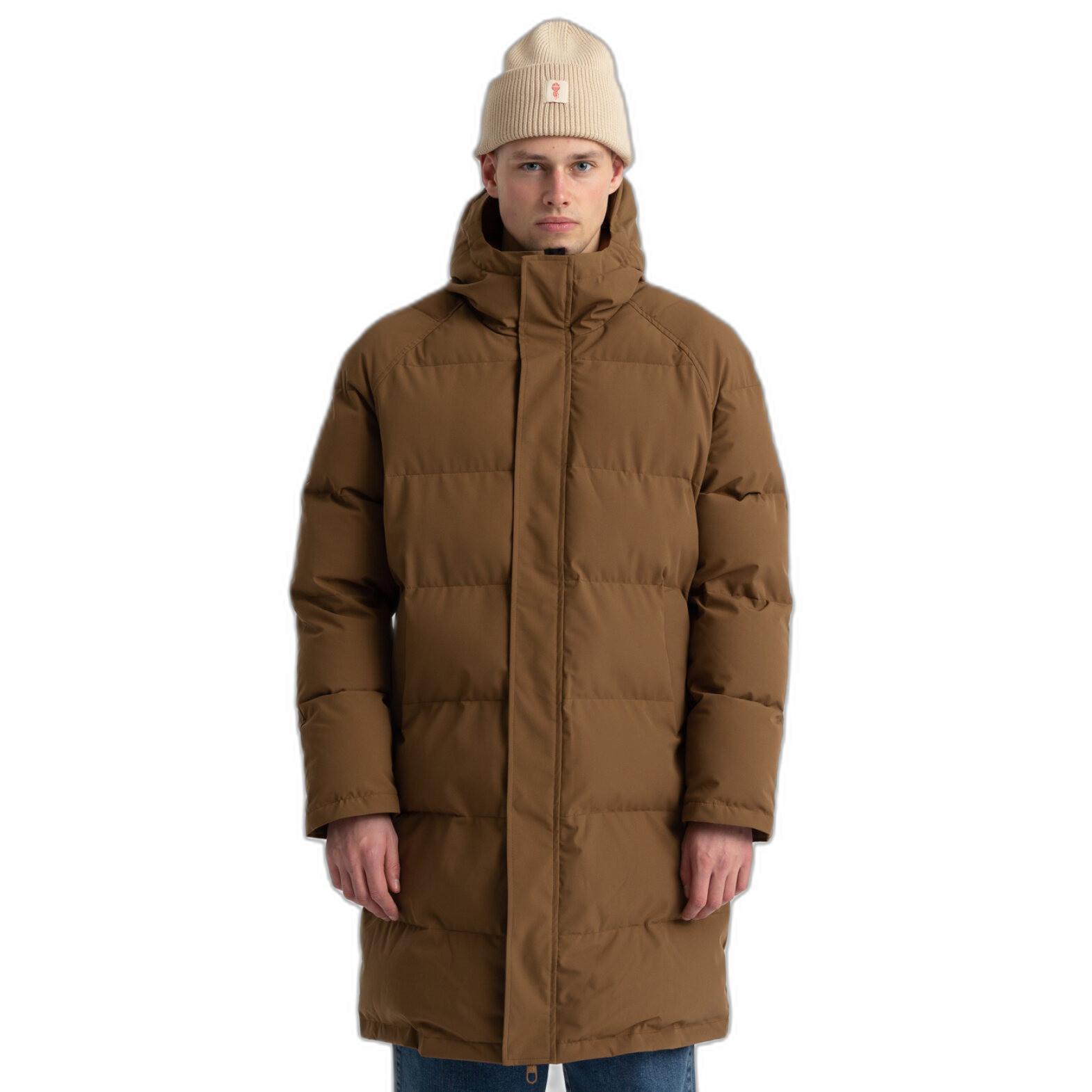 Revolution leichte, lange raglan-tretch-daunenjacke