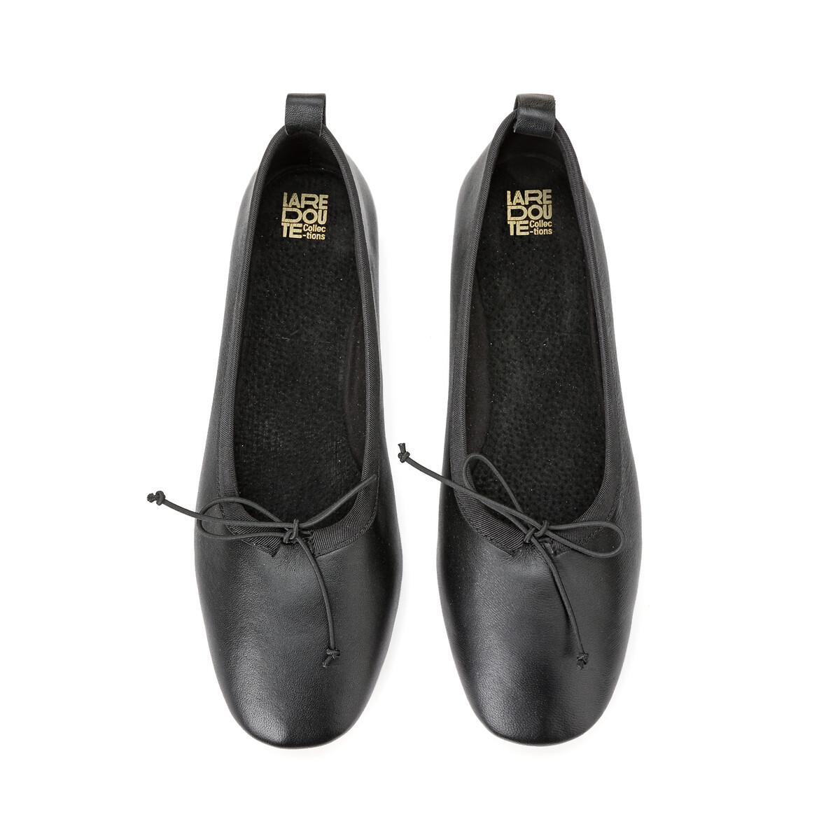 La Redoute Collections Lederballerinas mit Schleife