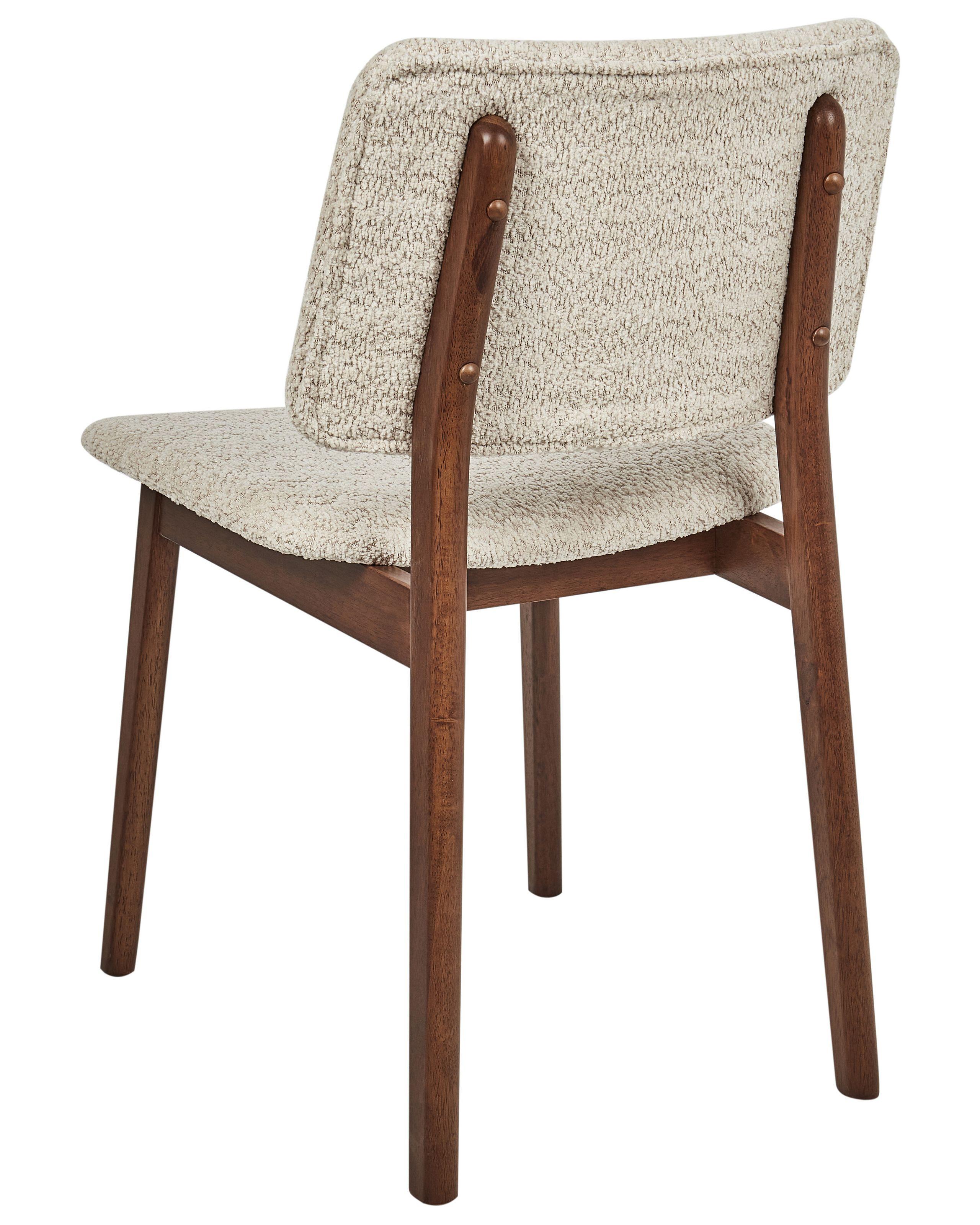 Beliani Esszimmerstuhl 2er Set aus Gummibaumholz Skandinavisch BLANE