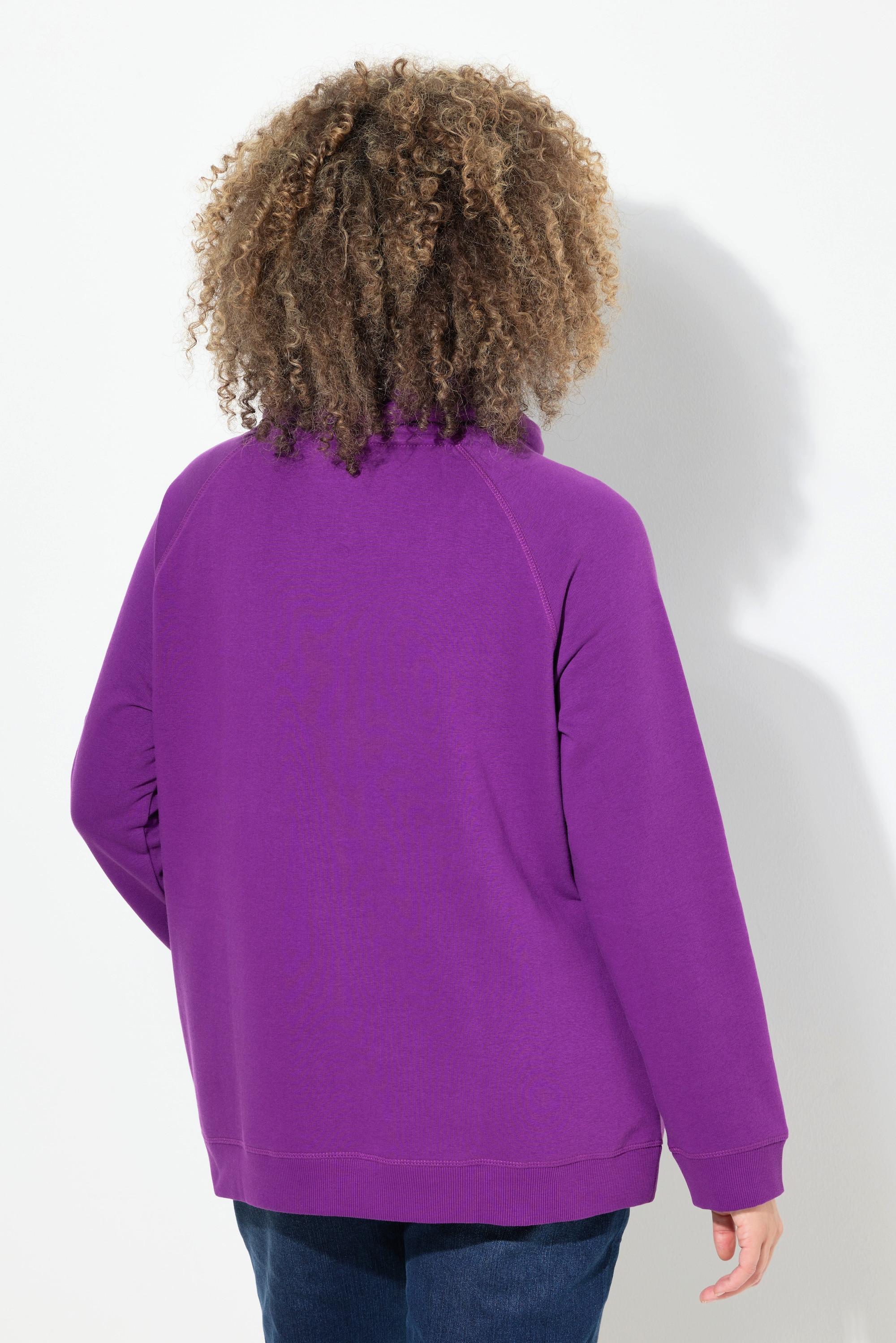 Ulla Popken Sweatshirt, Eisstern, Stehkragen, Taschen, Langarm