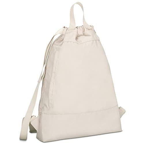 Only-bags.store Turnbeutel Beige - No 7 - Rucksack für Sport und Festival - Beutel Rucksack Klein mit Innentasche -