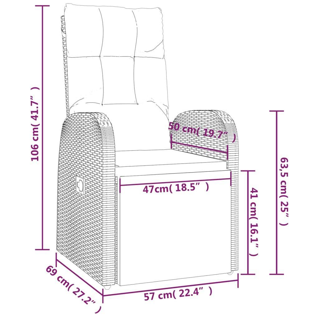 VidaXL Gartenstuhl poly-rattan
