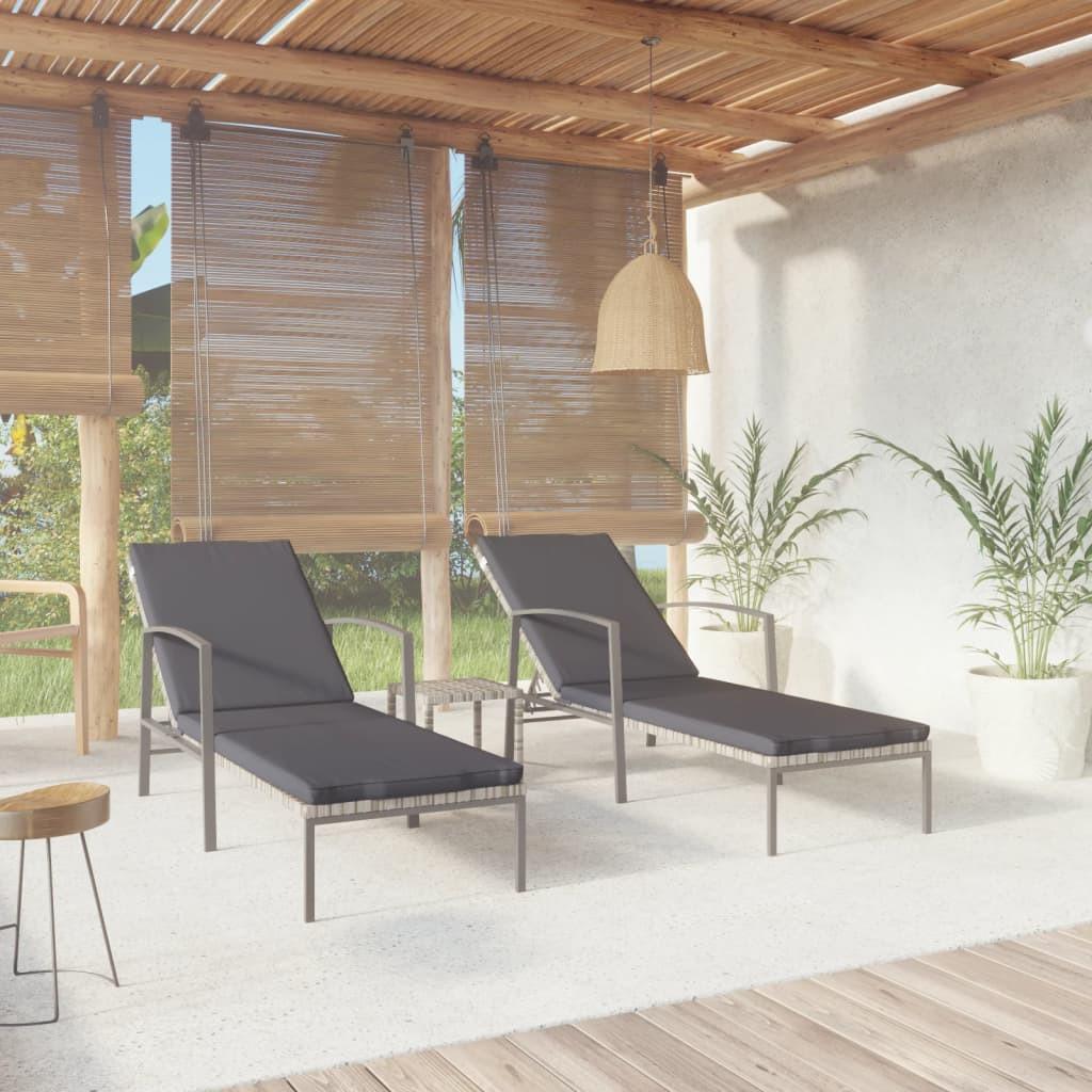 VidaXL Sonnenliege mit tisch poly-rattan