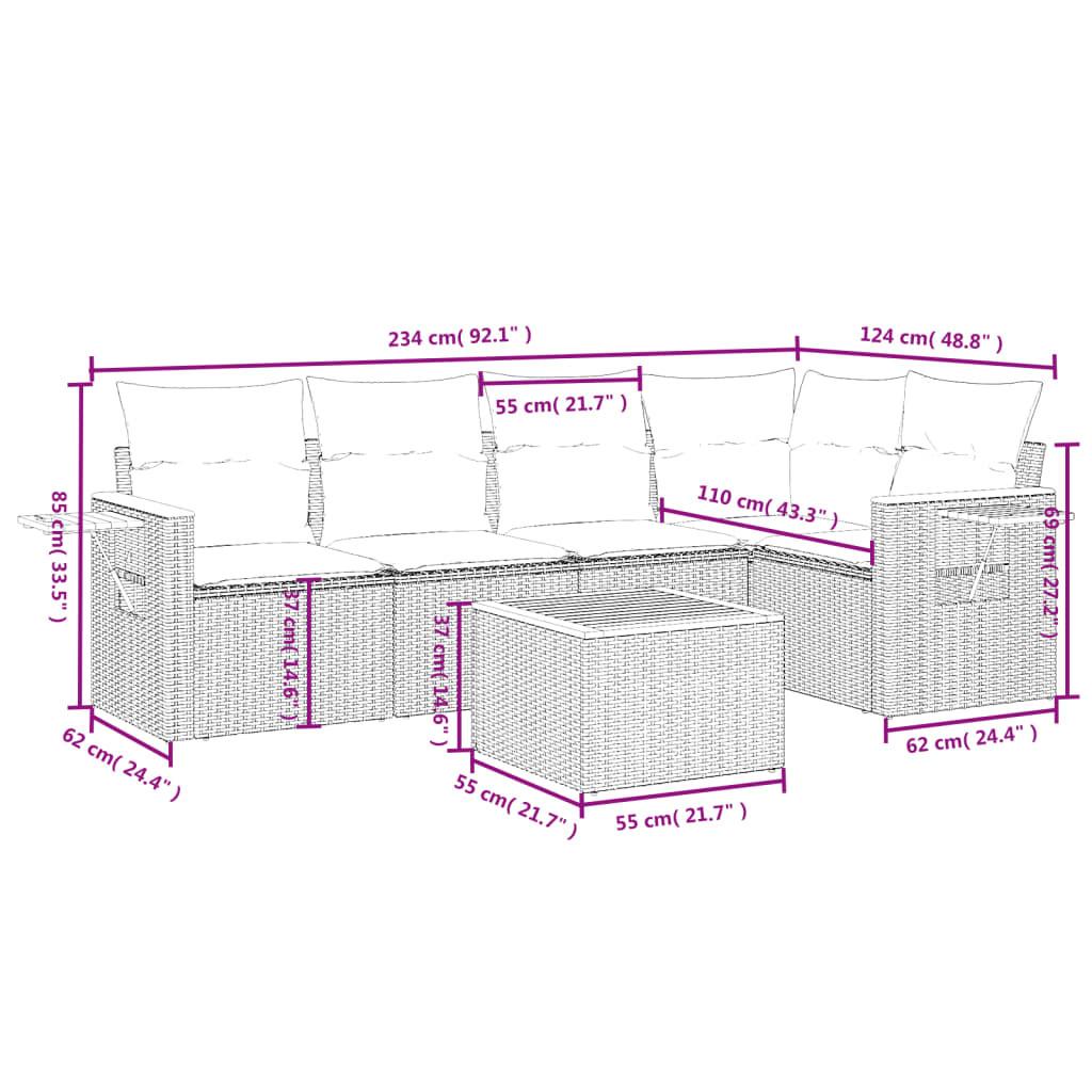 VidaXL Garten sofagarnitur poly-rattan
